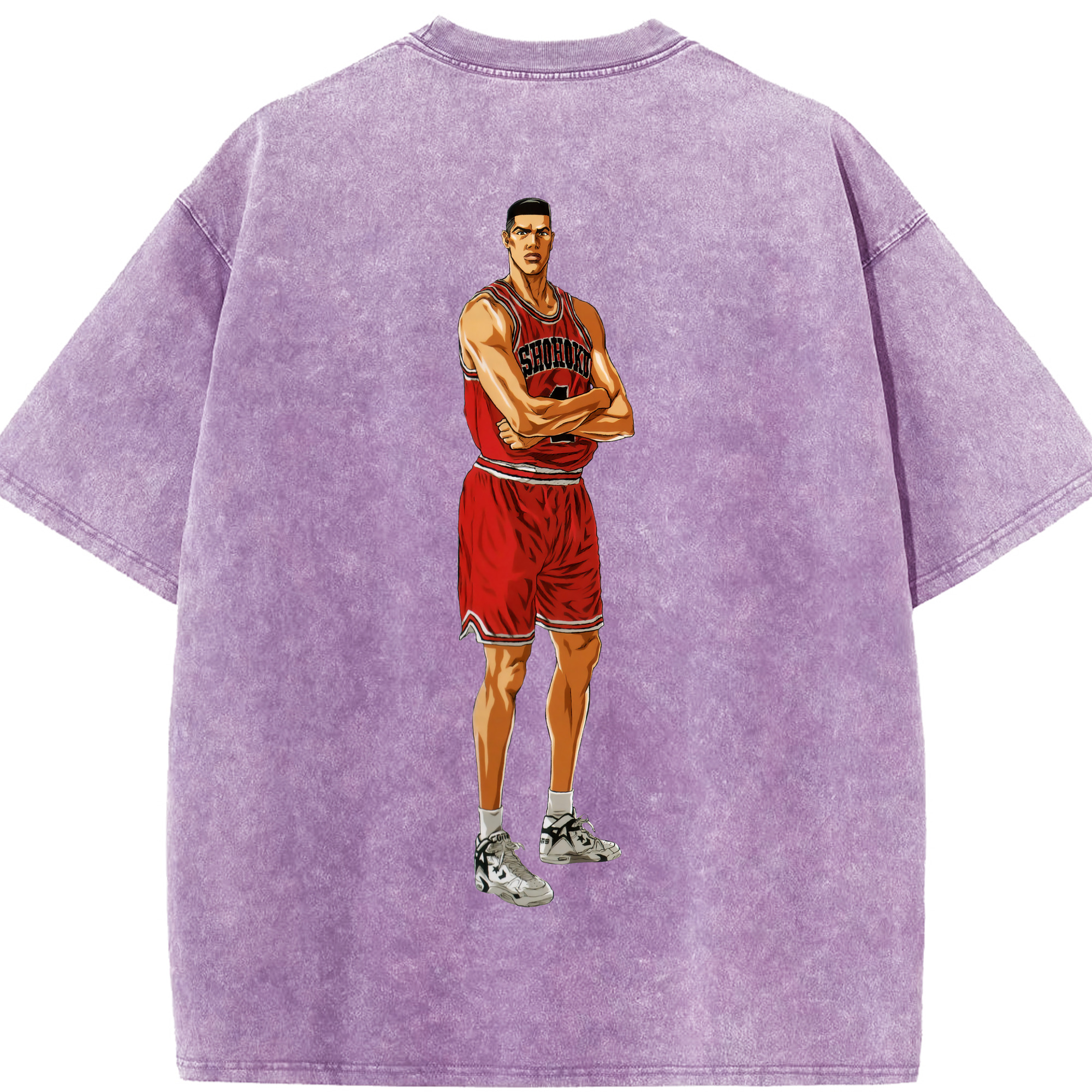 SLAM DUNK／スラムダンク 綿100% ヴィンテージ風 半袖Tシャツ（背面プリント）