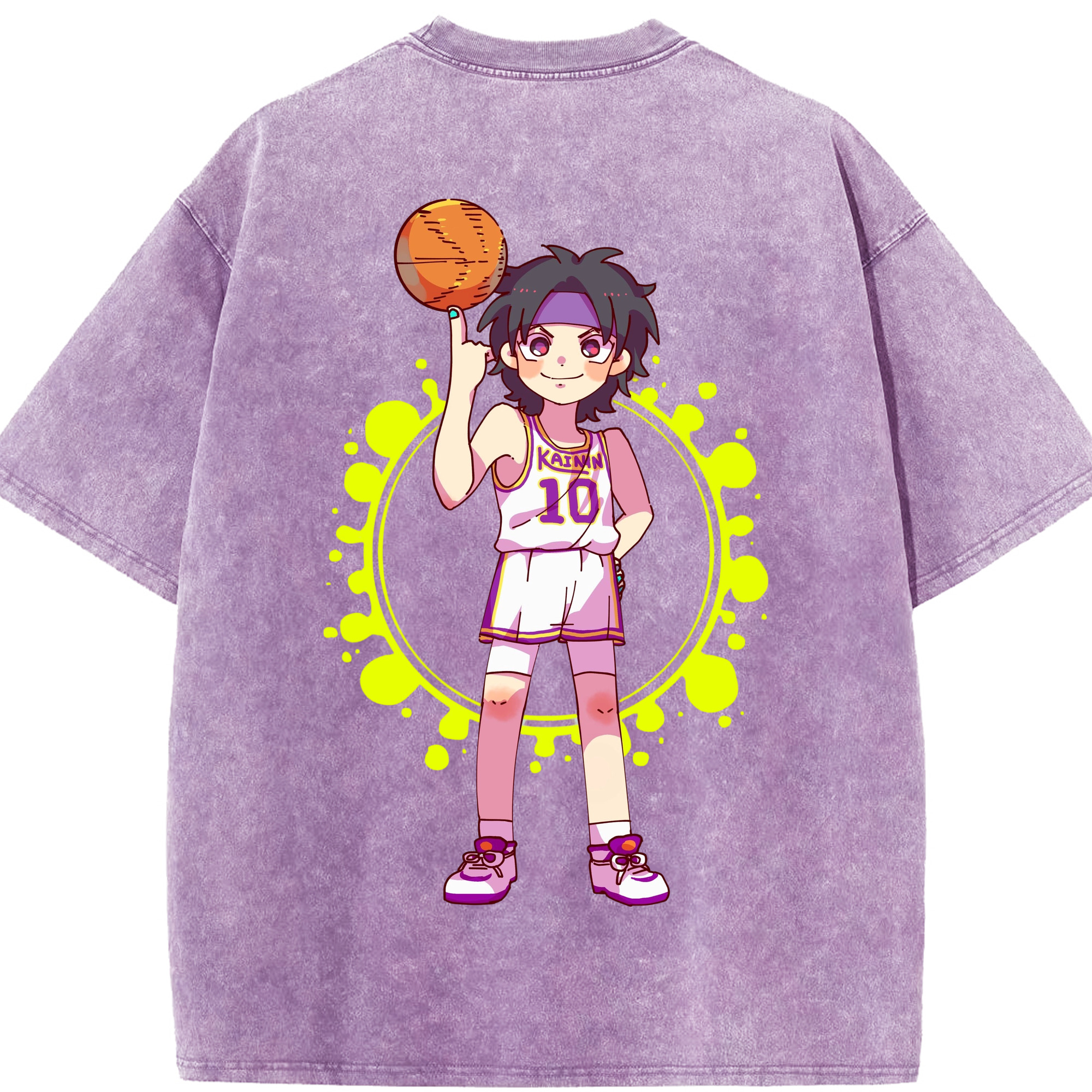 SLAM DUNK／スラムダンク 綿100% ヴィンテージ風 半袖Tシャツ（背面プリント）