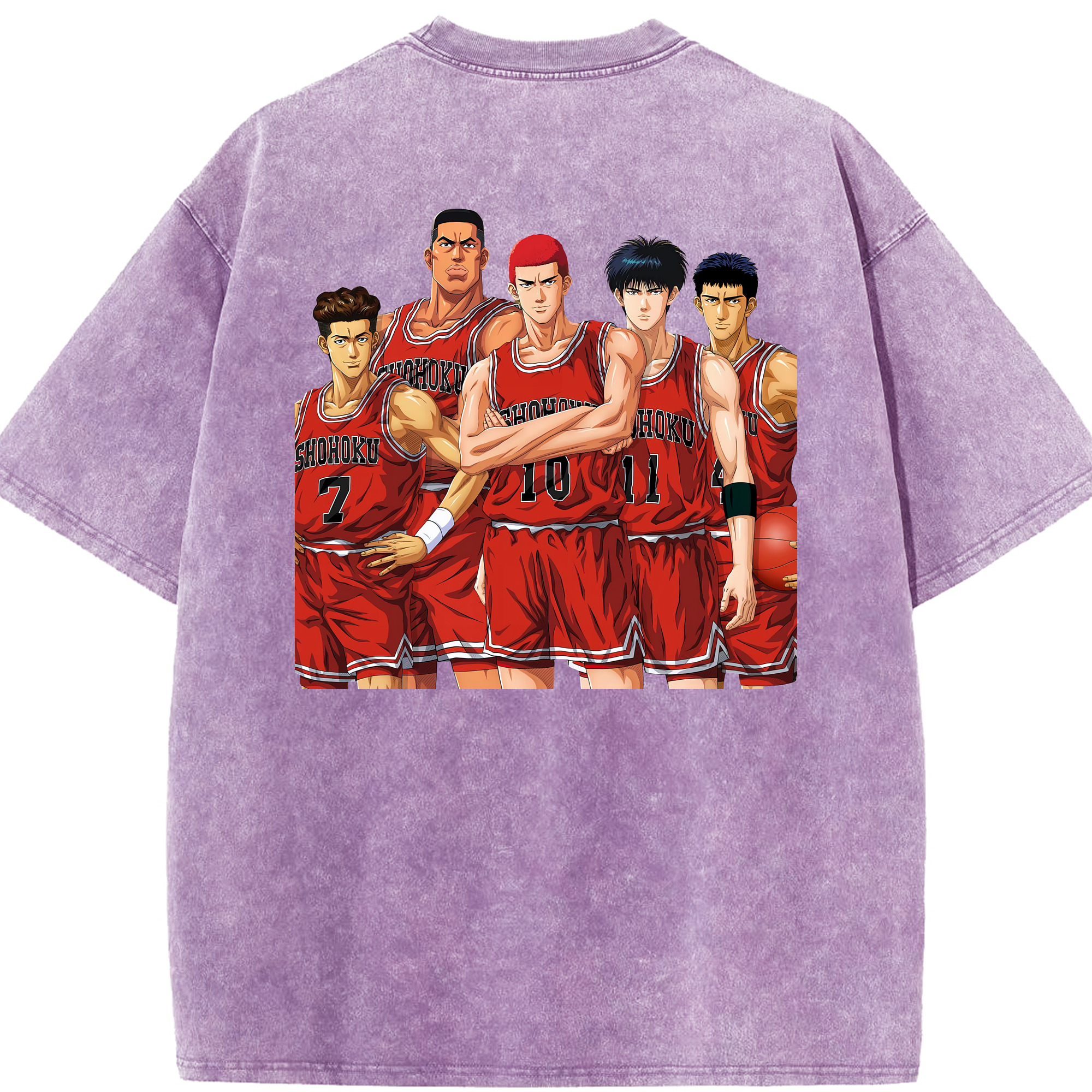 （画像用） SLAM DUNK／スラムダンク 綿100% ヴィンテージ風 半袖Tシャツ（背面プリント）