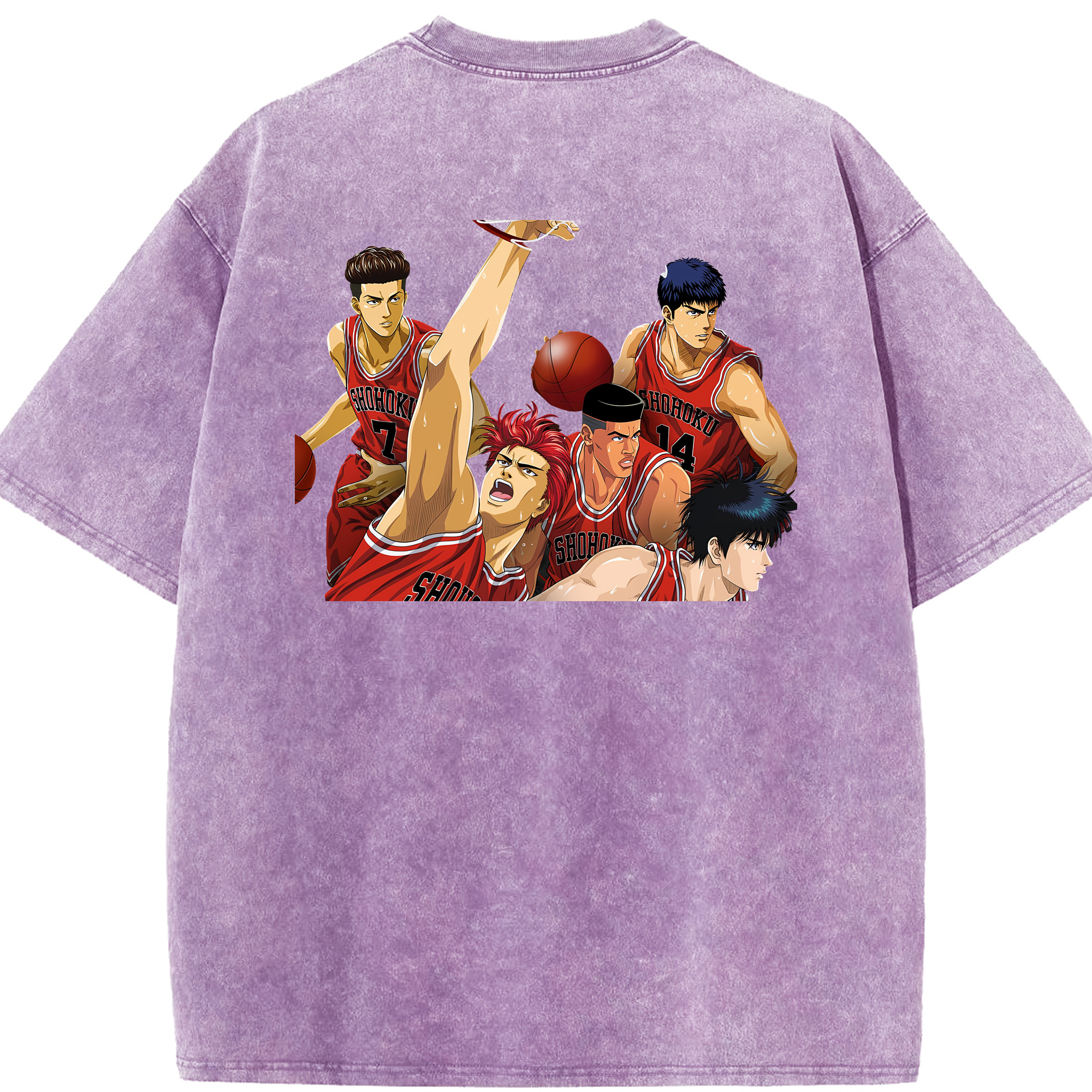 （画像用） SLAM DUNK／スラムダンク 綿100% ヴィンテージ風 半袖Tシャツ（背面プリント）