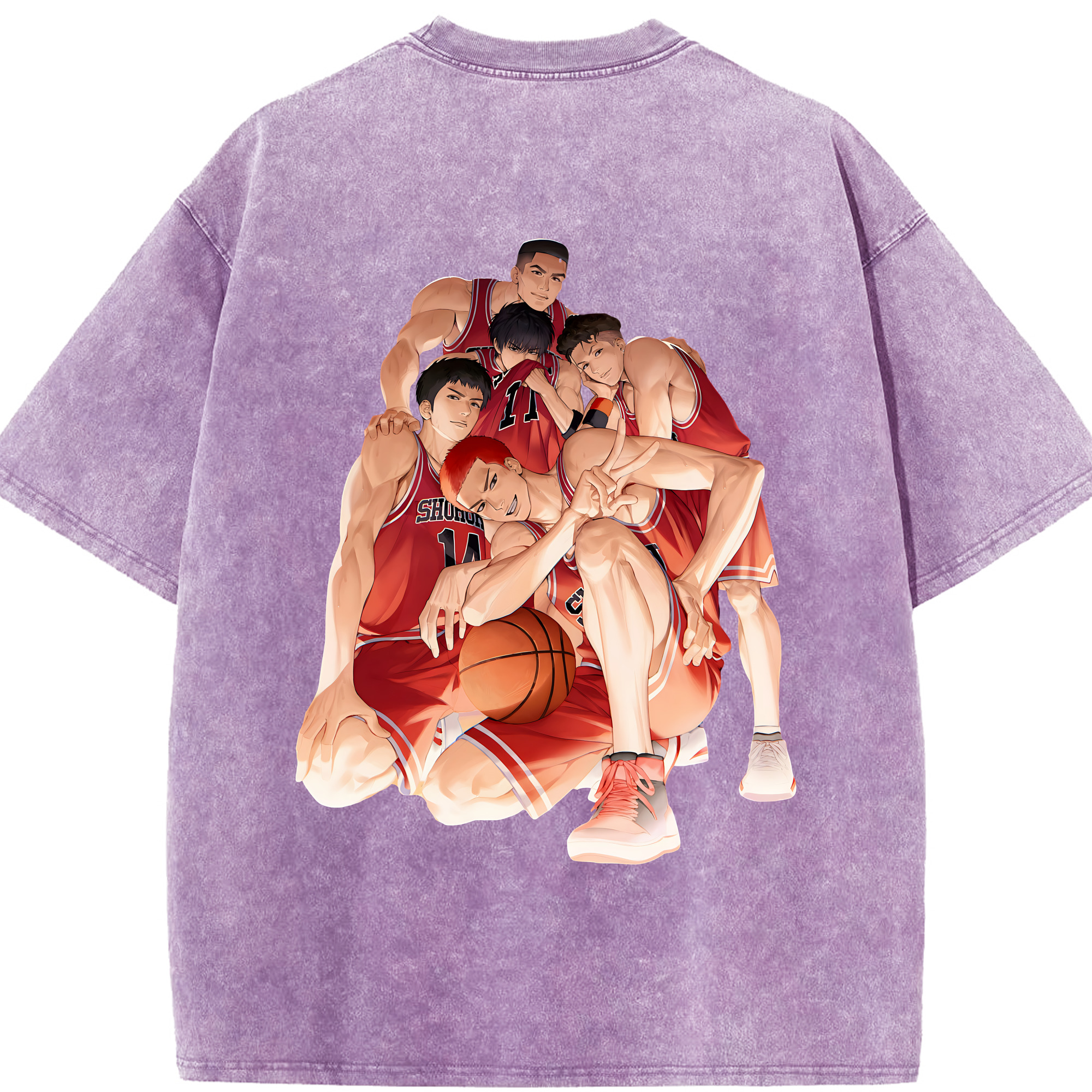 （画像用） SLAM DUNK／スラムダンク 綿100% ヴィンテージ風 半袖Tシャツ（背面プリント）