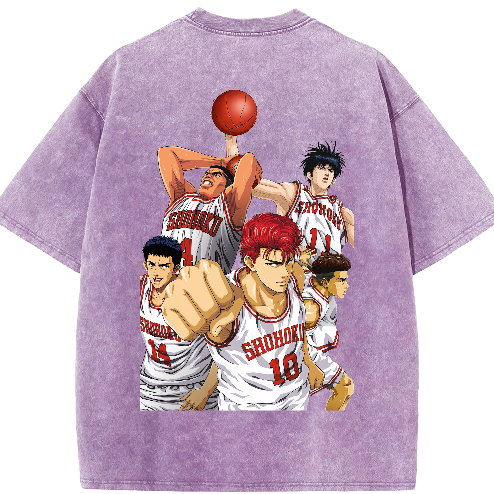 （画像用） SLAM DUNK／スラムダンク 綿100% ヴィンテージ風 半袖Tシャツ（背面プリント）