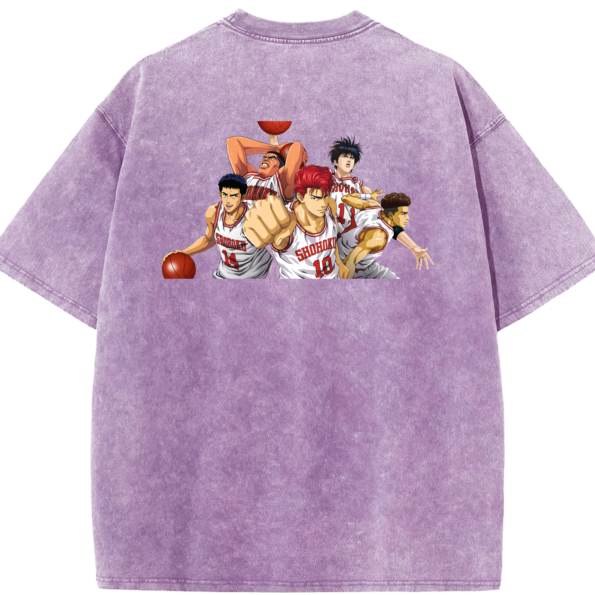 SLAM DUNK／スラムダンク 綿100% ヴィンテージ風 半袖Tシャツ（背面プリント）