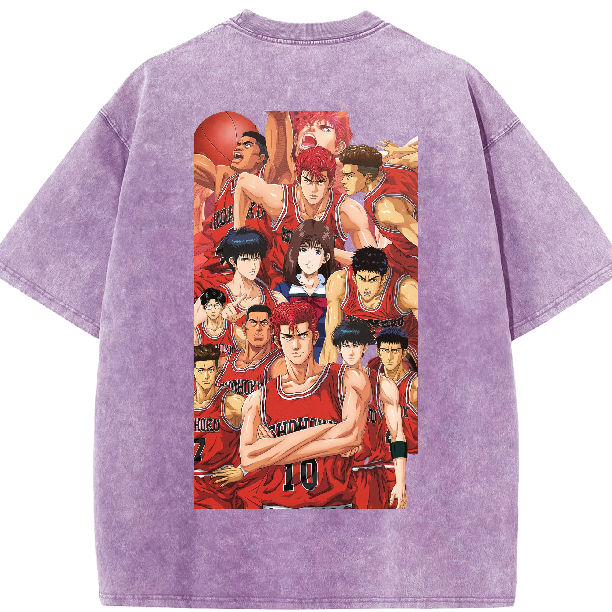 SLAM DUNK／スラムダンク 綿100% ヴィンテージ風 半袖Tシャツ（背面プリント）