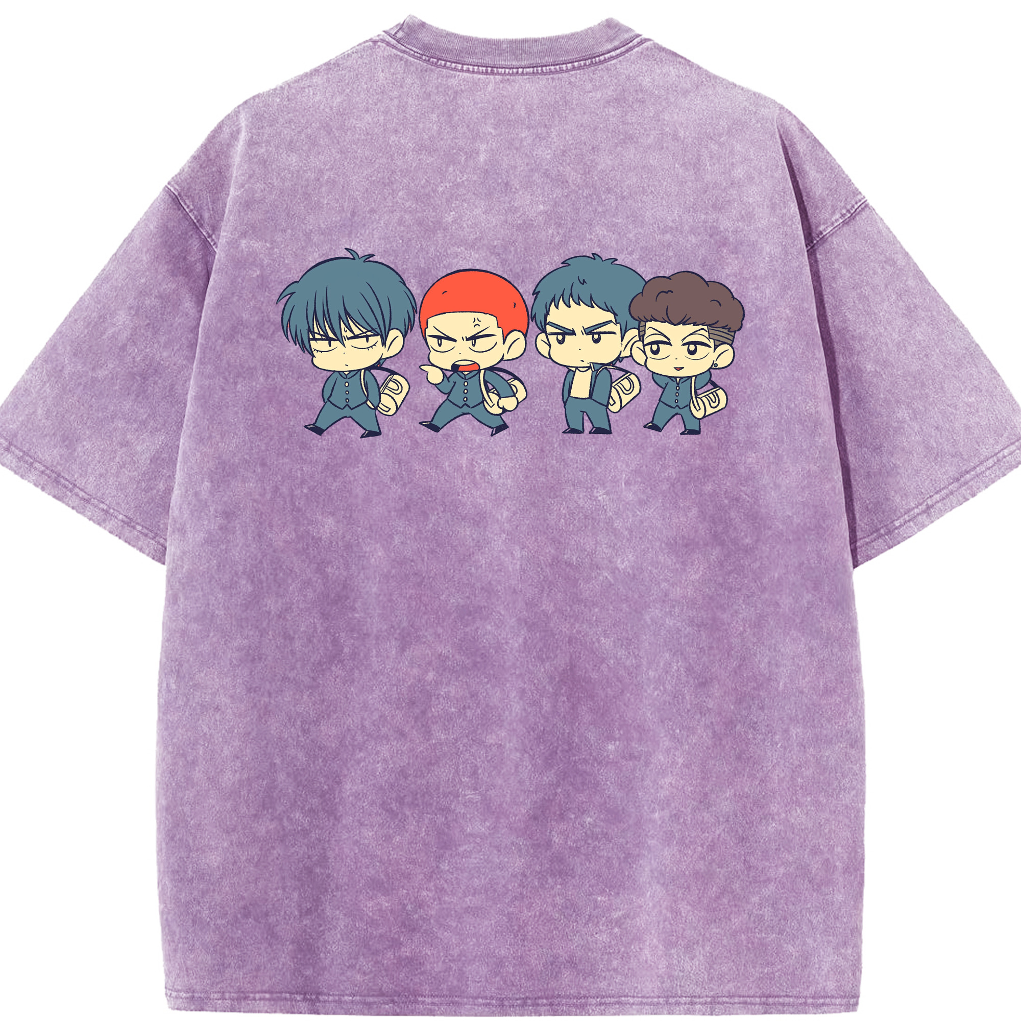 SLAM DUNK／スラムダンク 綿100% ヴィンテージ風 半袖Tシャツ（背面プリント）