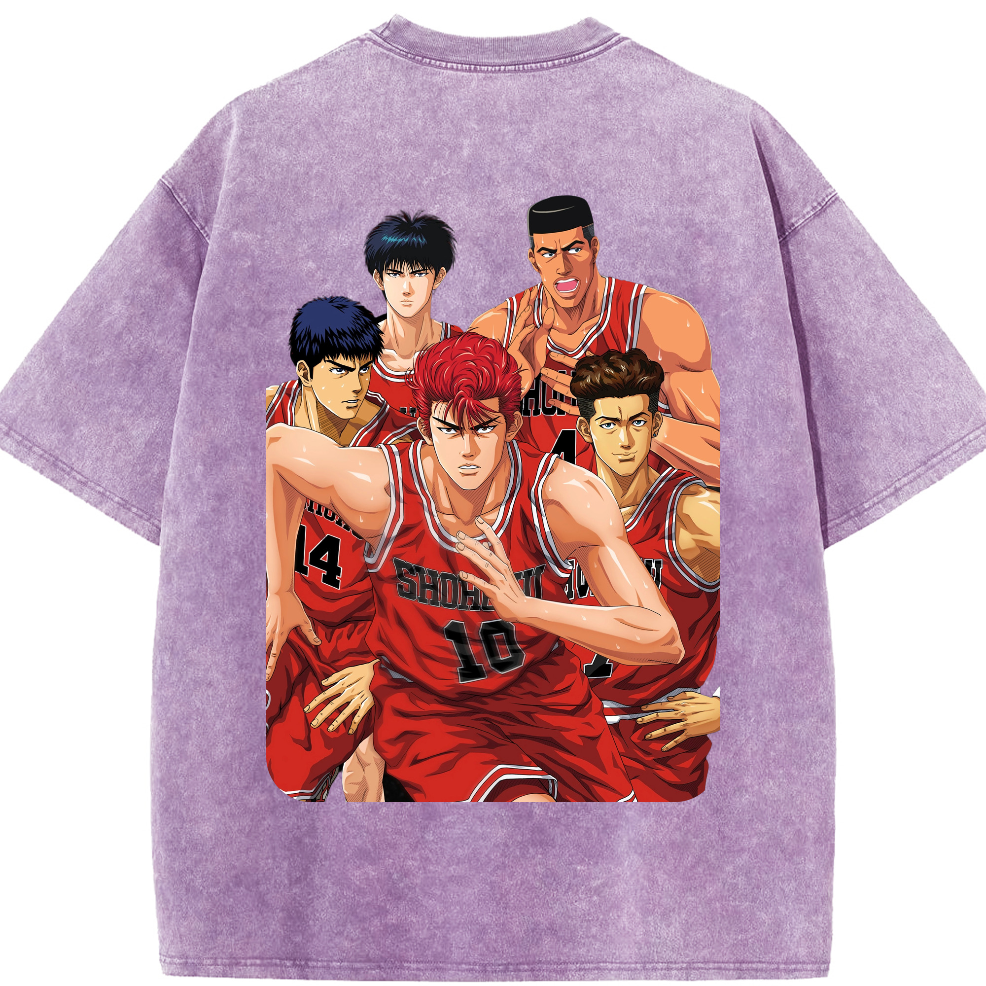 SLAM DUNK／スラムダンク 綿100% ヴィンテージ風 半袖Tシャツ（背面プリント）