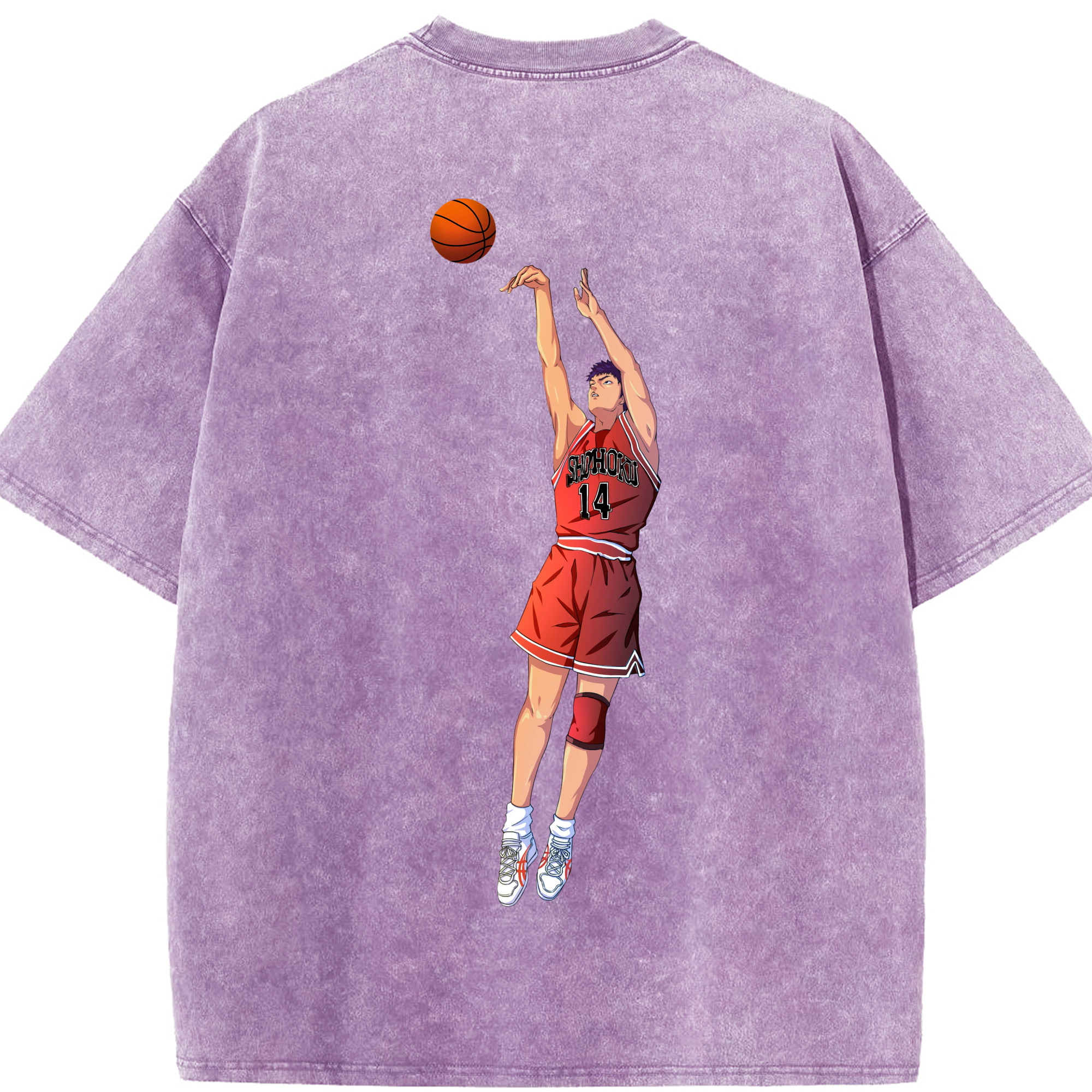 SLAM DUNK／スラムダンク 綿100% ヴィンテージ風 半袖Tシャツ（背面プリント）