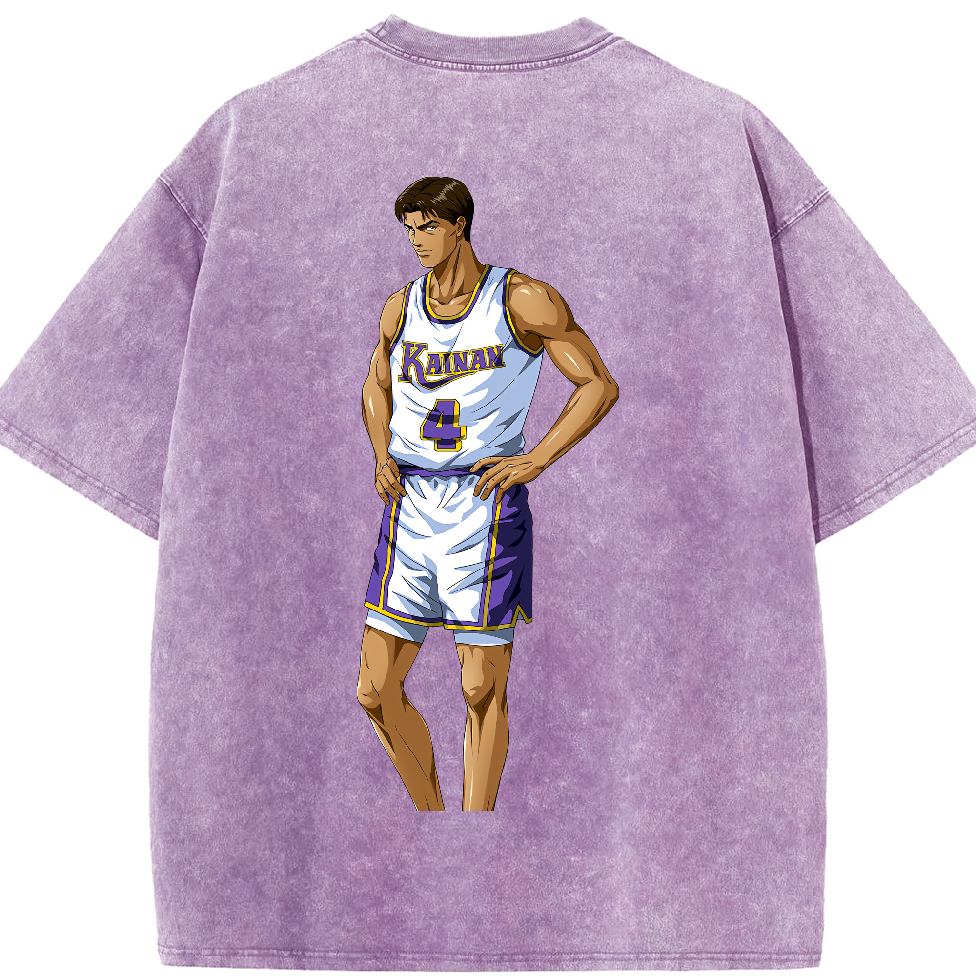 SLAM DUNK／スラムダンク 綿100% ヴィンテージ風 半袖Tシャツ（背面プリント）