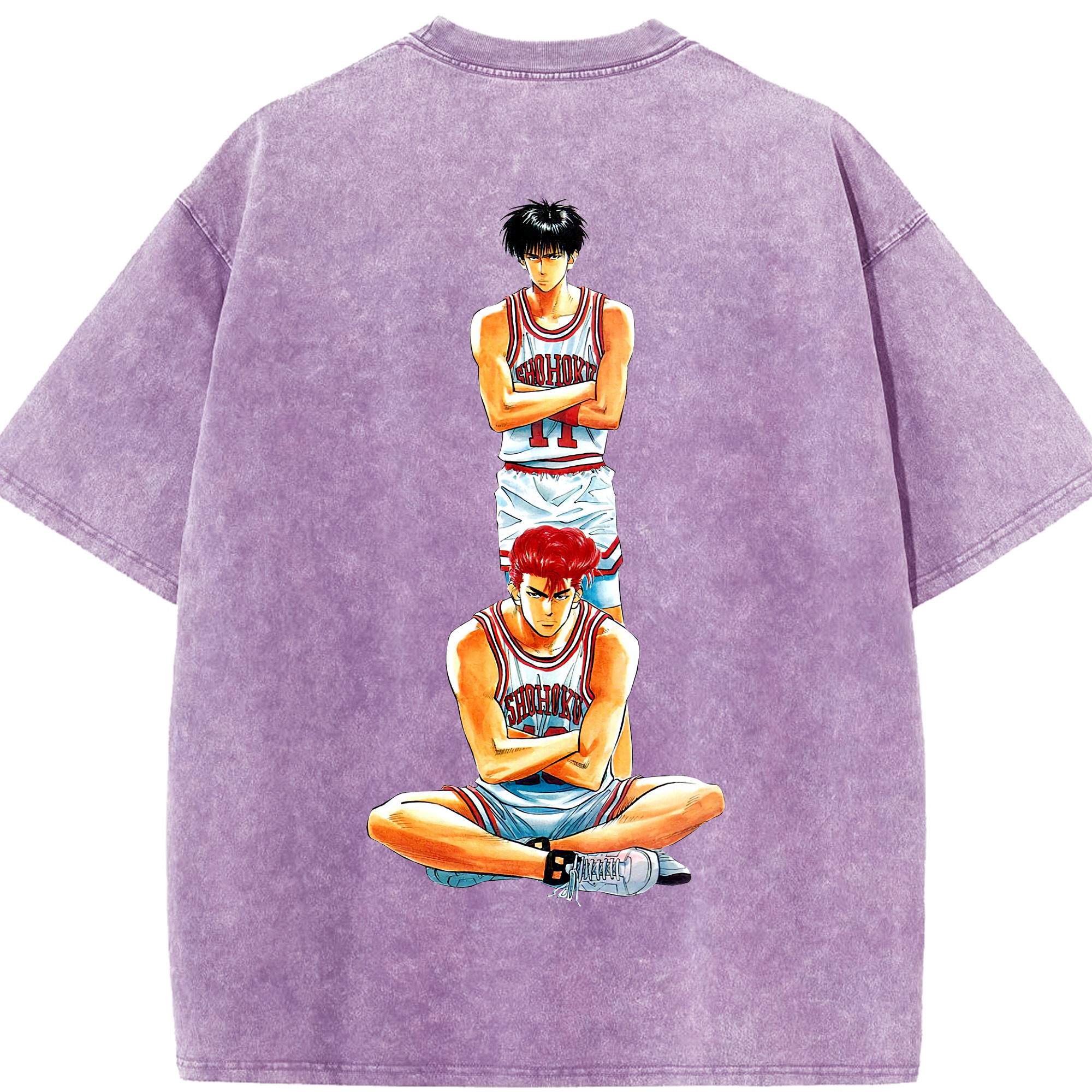 SLAM DUNK／スラムダンク 綿100% ヴィンテージ風 半袖Tシャツ（背面プリント）