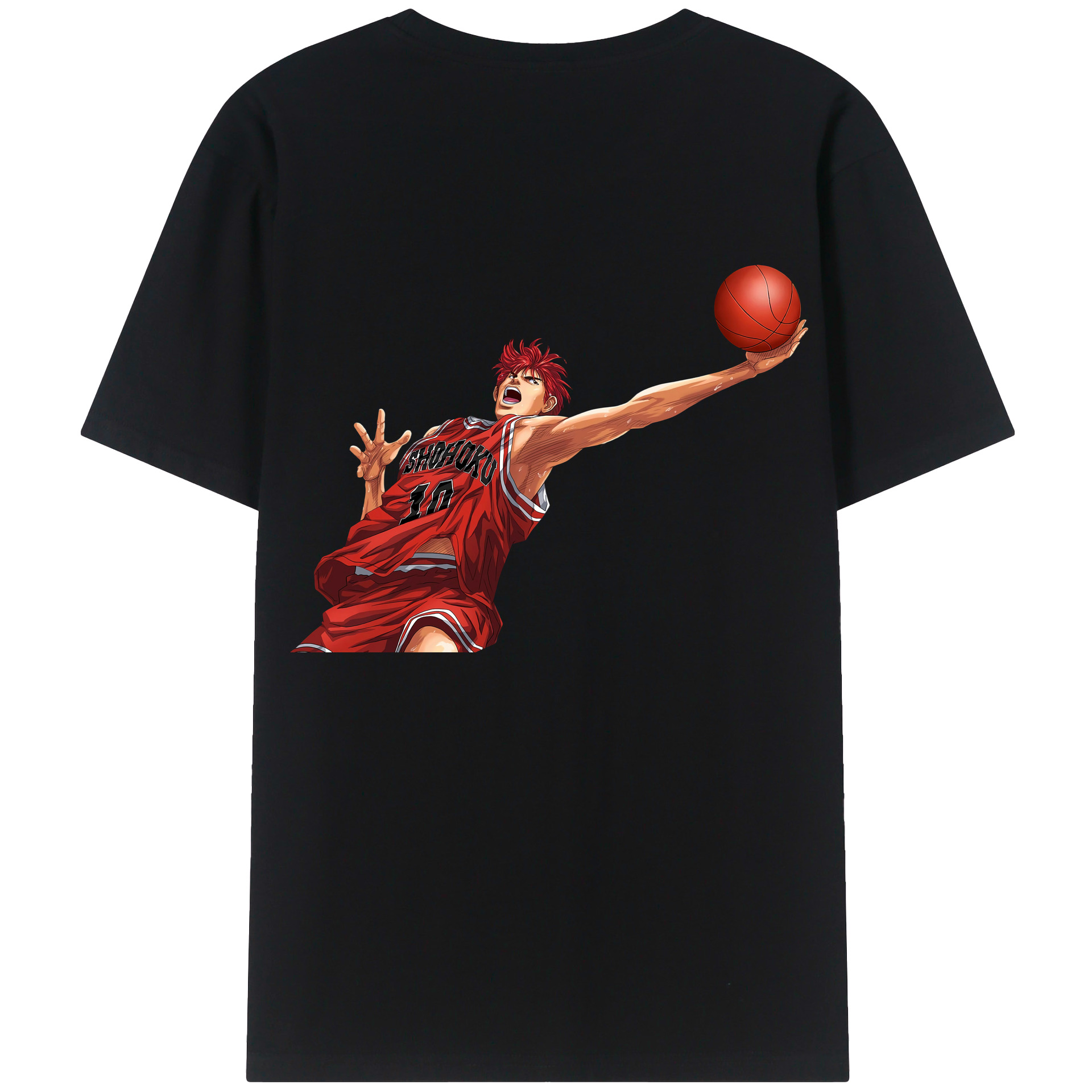 （画像用） SLAM DUNK／スラムダンク 綿100％ メンズ半袖Tシャツ（バックプリント） 通気性