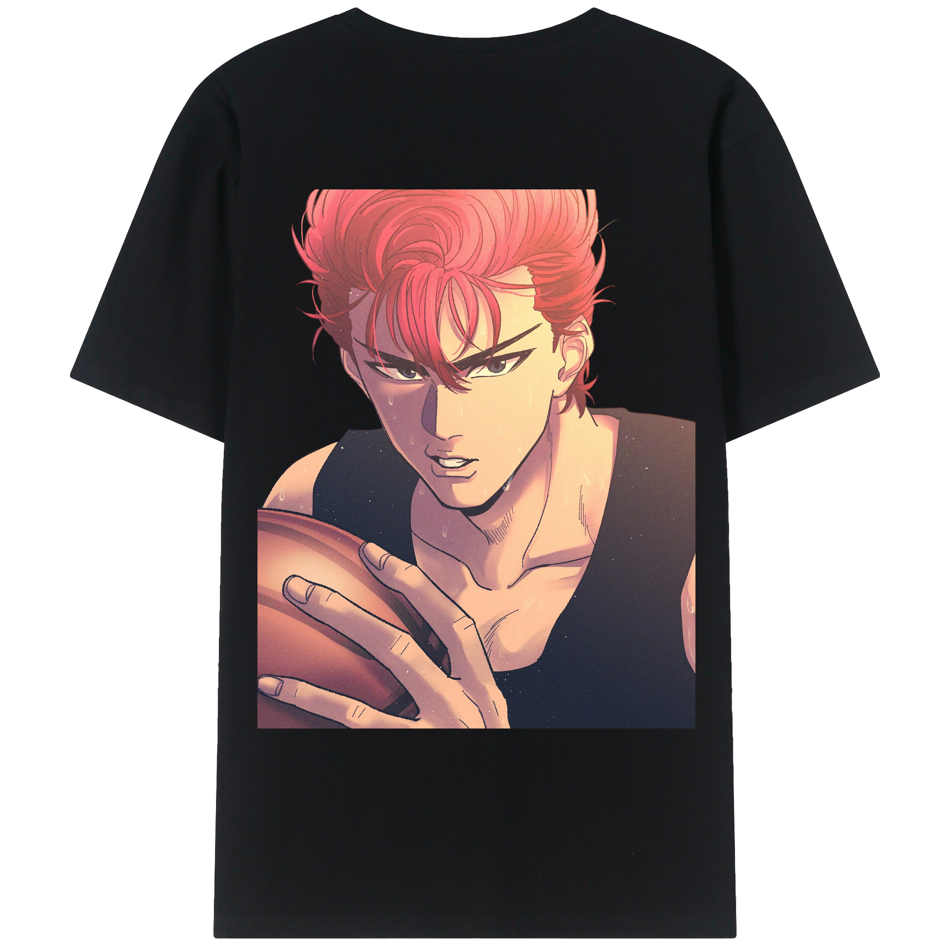 （画像用） SLAM DUNK／スラムダンク 綿100％ メンズ半袖Tシャツ（バックプリント） 通気性