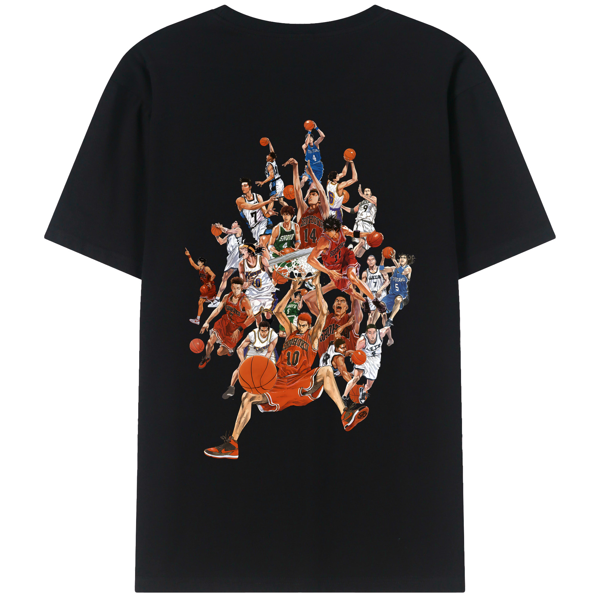 （画像用） SLAM DUNK／スラムダンク 綿100％ メンズ半袖Tシャツ（バックプリント） 通気性