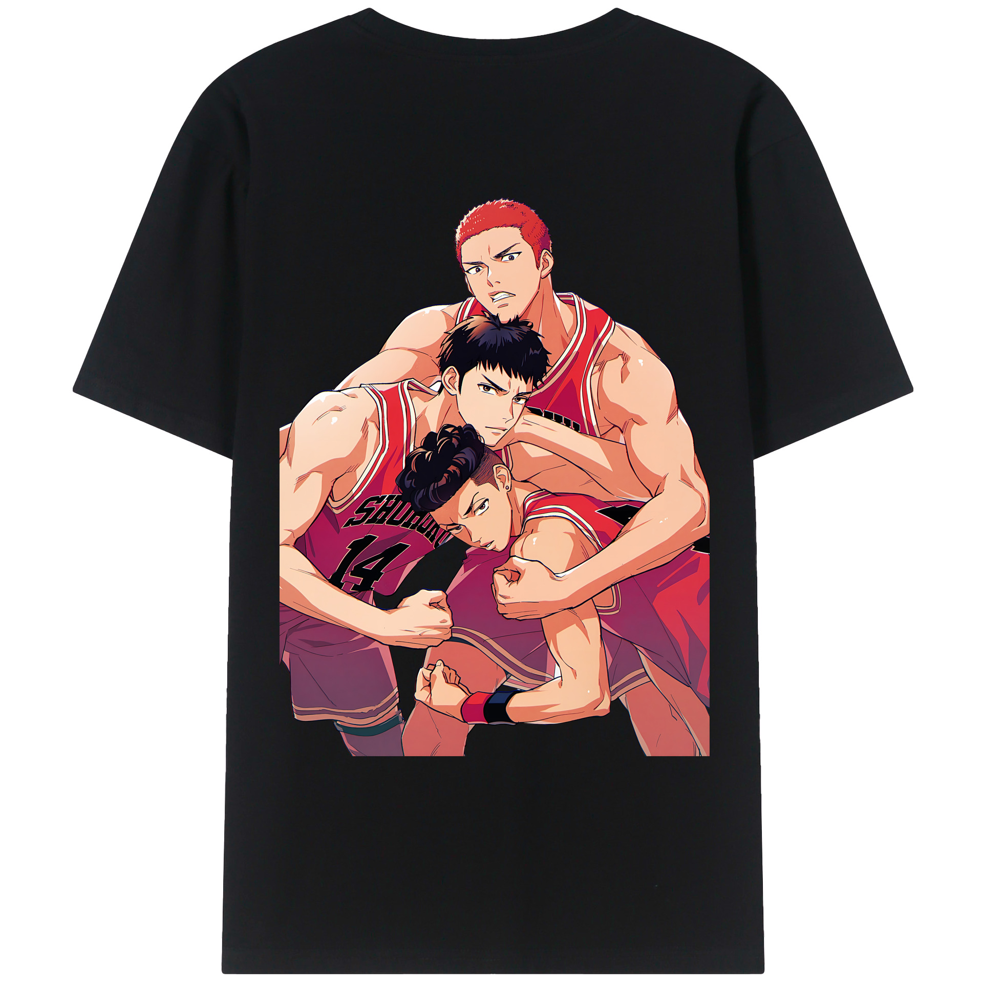 （画像用） SLAM DUNK／スラムダンク 綿100％ メンズ半袖Tシャツ（バックプリント） 通気性