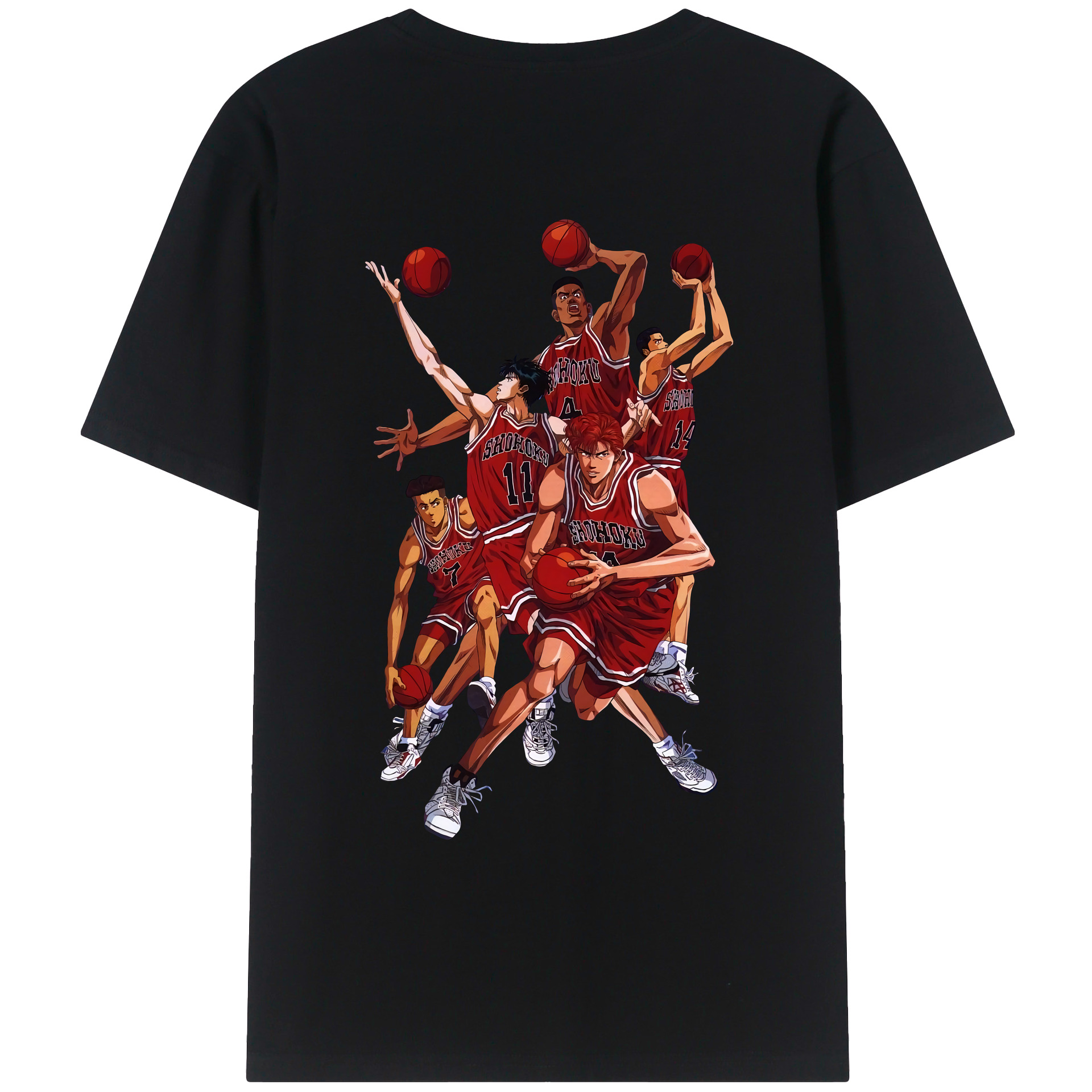 （画像用） SLAM DUNK／スラムダンク 綿100％ メンズ半袖Tシャツ（バックプリント） 通気性