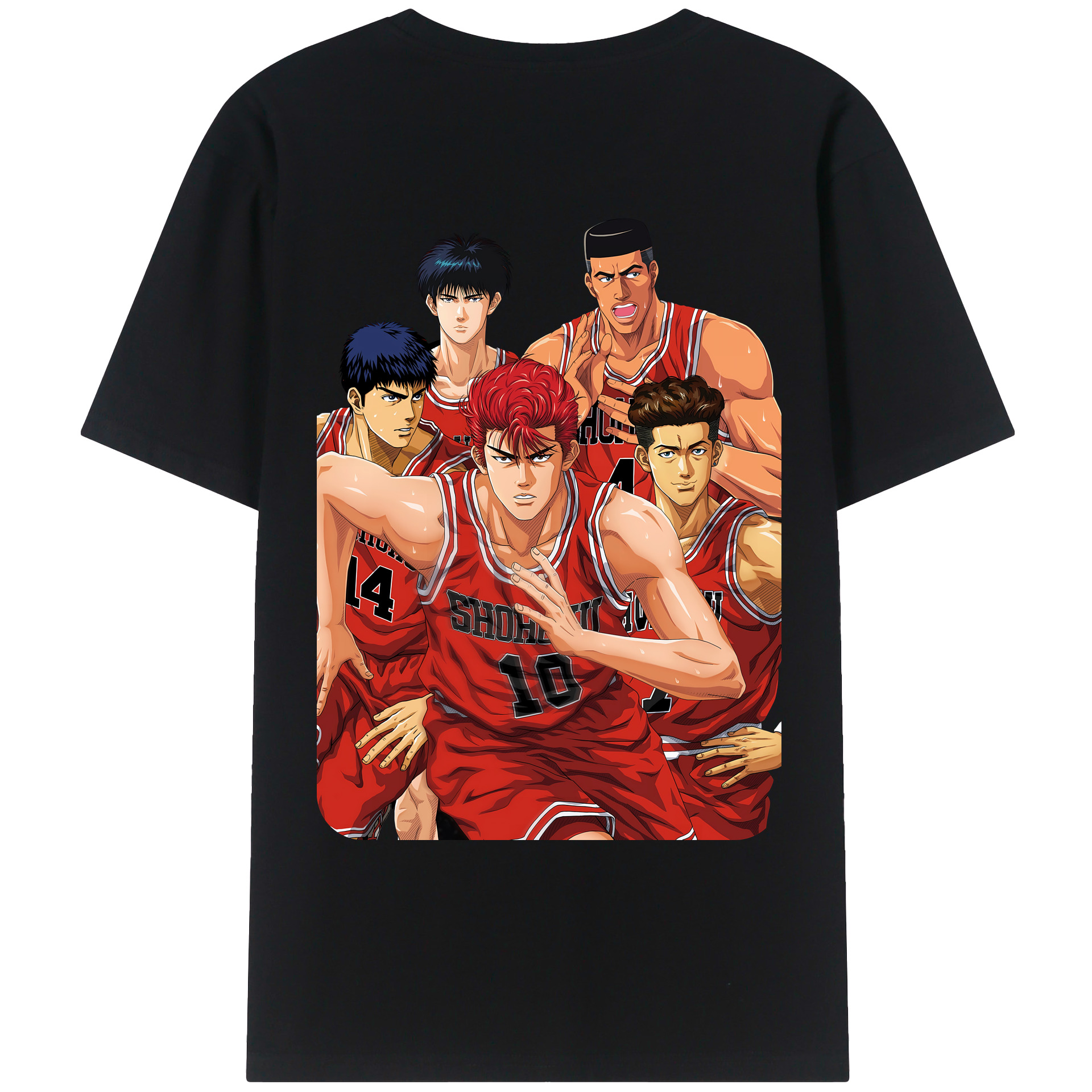 （画像用） SLAM DUNK／スラムダンク 綿100％ メンズ半袖Tシャツ（バックプリント） 通気性