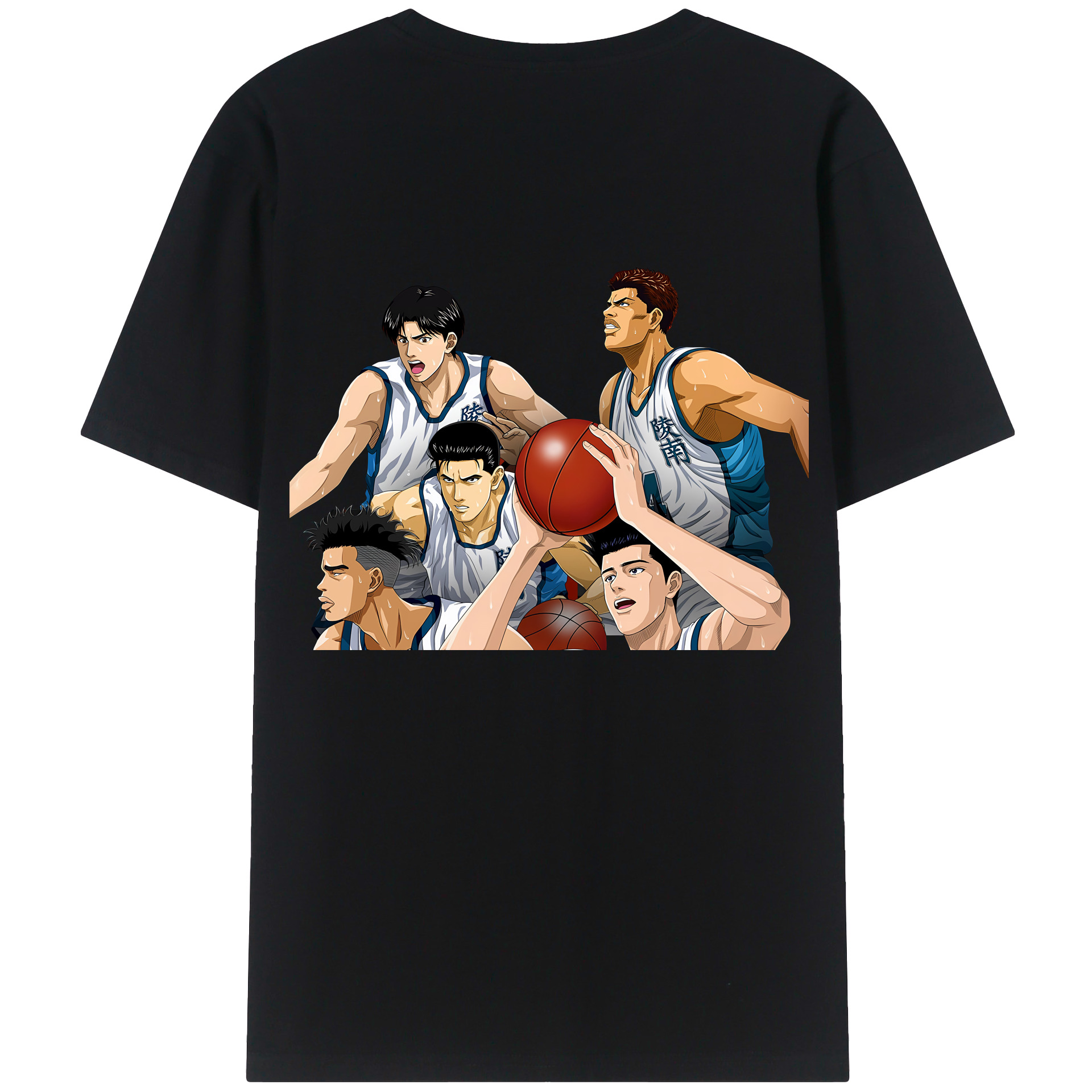 （画像用） SLAM DUNK／スラムダンク 綿100％ メンズ半袖Tシャツ（バックプリント） 通気性