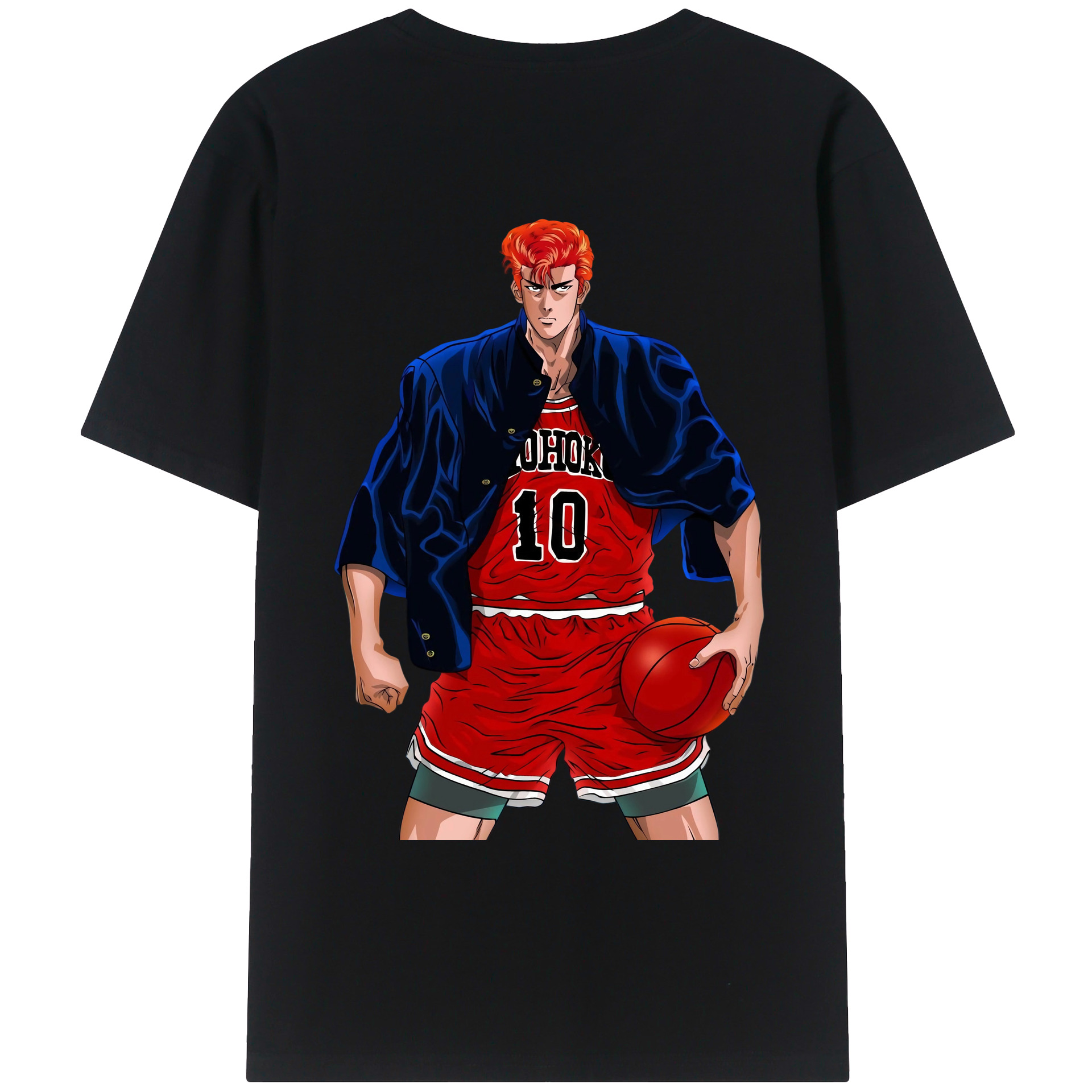 （画像用） SLAM DUNK／スラムダンク 綿100％ メンズ半袖Tシャツ（バックプリント） 通気性