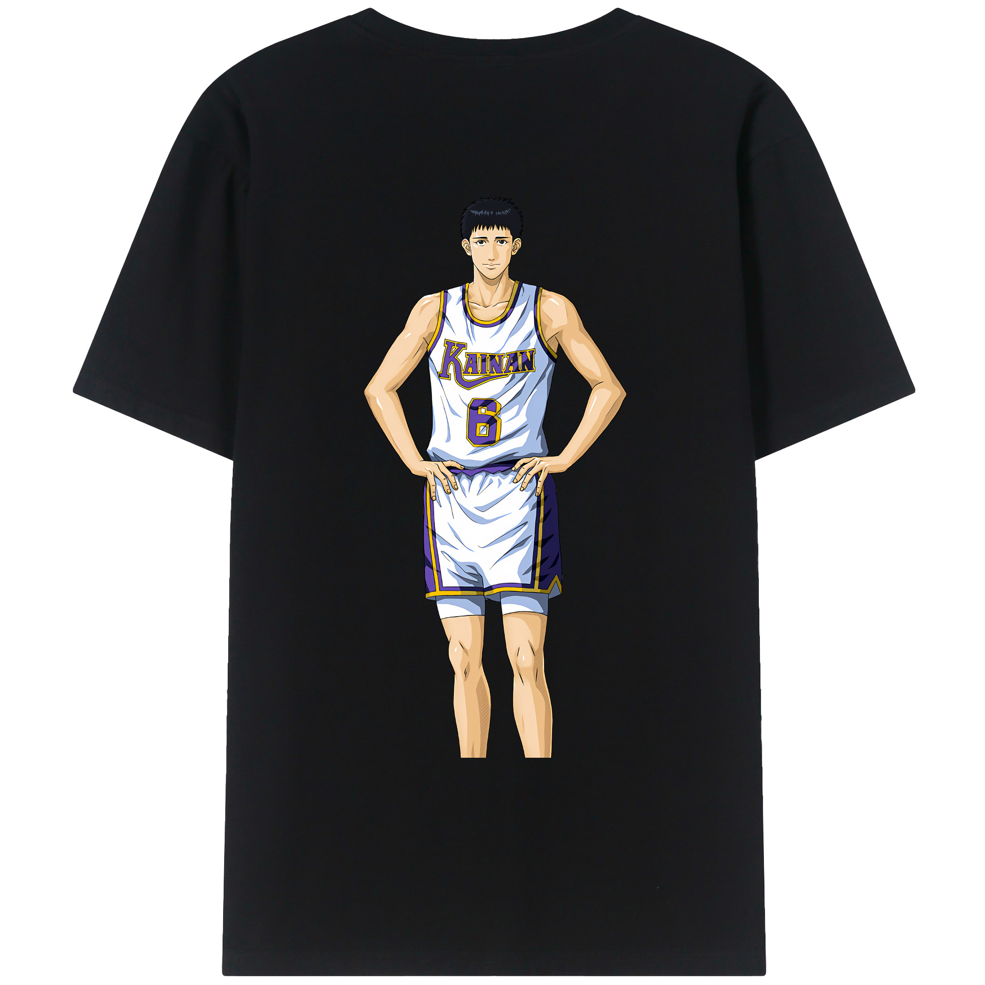 （画像用） SLAM DUNK／スラムダンク 綿100％ メンズ半袖Tシャツ（バックプリント） 通気性