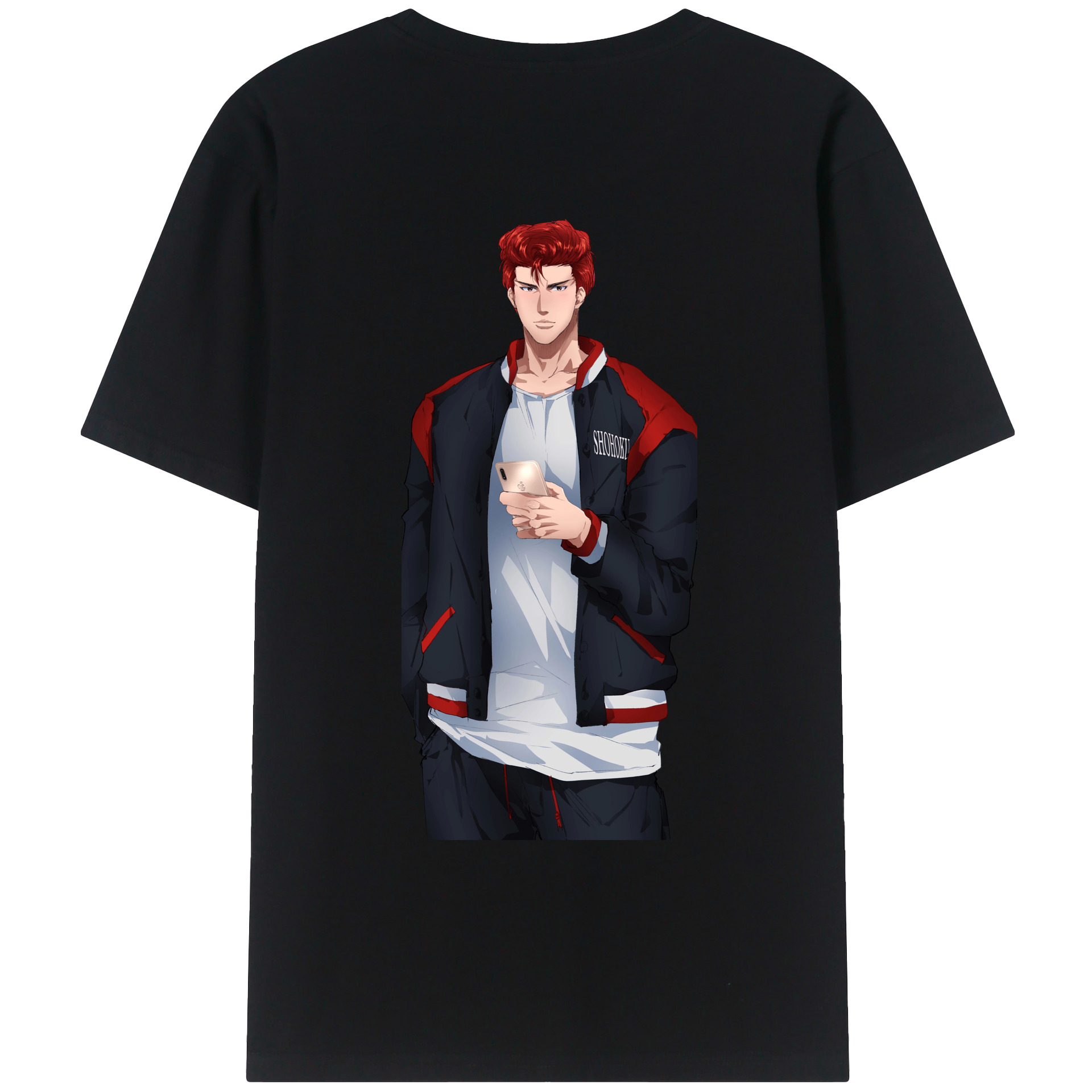 （画像用） SLAM DUNK／スラムダンク 綿100％ メンズ半袖Tシャツ（バックプリント） 通気性