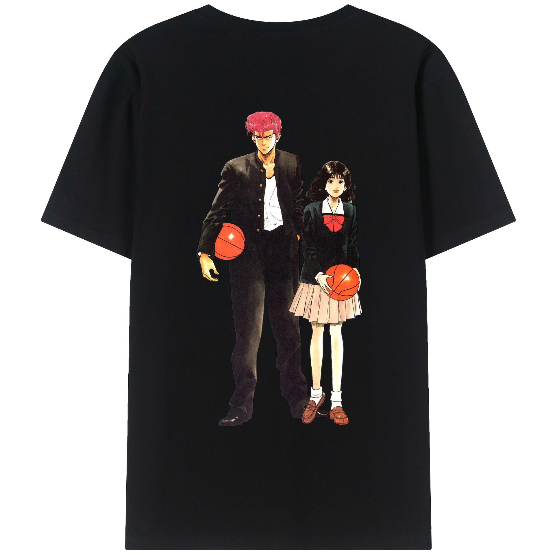 （画像用） SLAM DUNK／スラムダンク 綿100％ メンズ半袖Tシャツ（バックプリント） 通気性