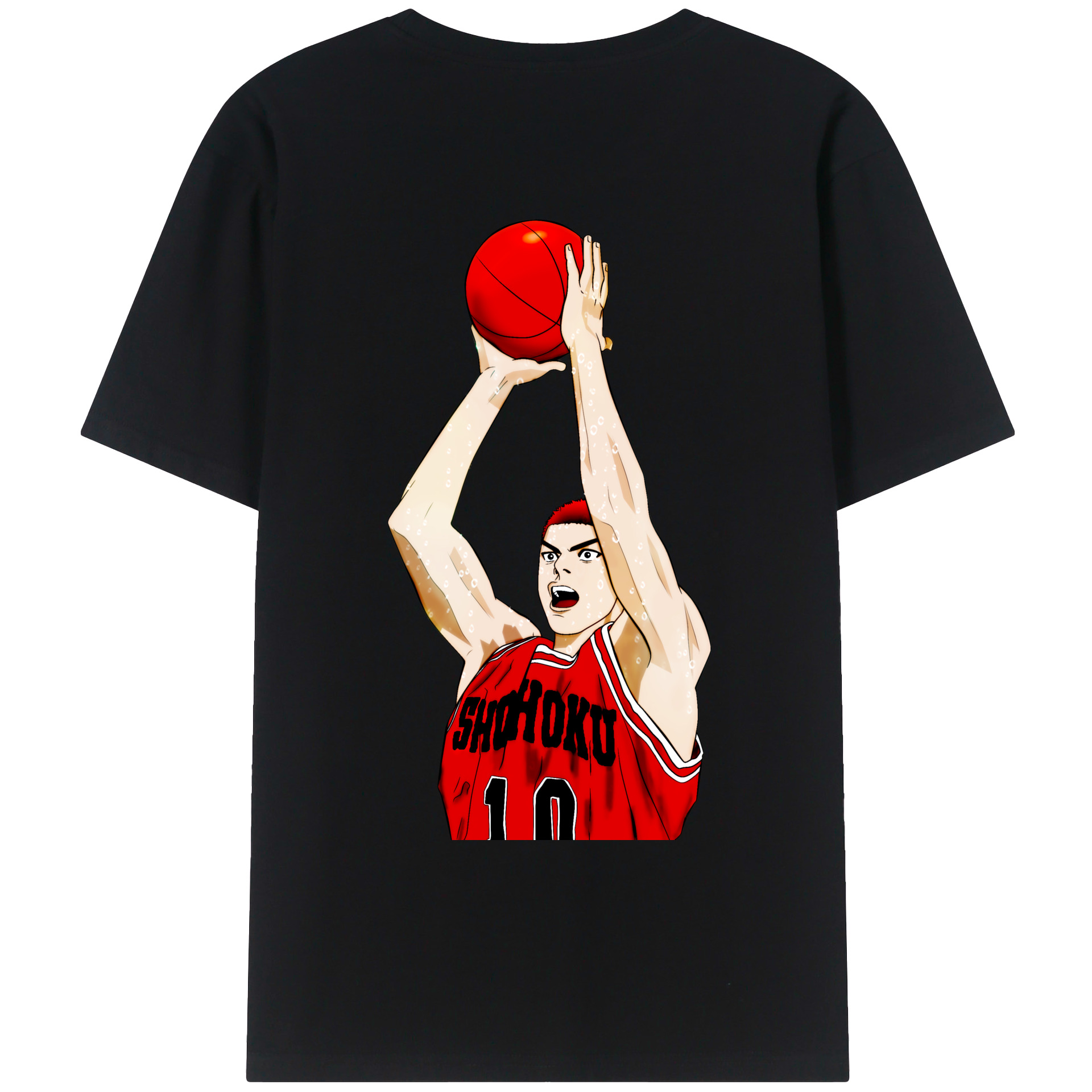 （画像用） SLAM DUNK／スラムダンク 綿100％ メンズ半袖Tシャツ（バックプリント） 通気性