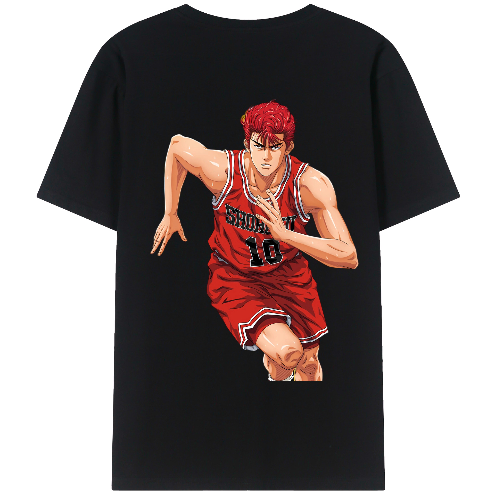 （画像用） SLAM DUNK／スラムダンク 綿100％ メンズ半袖Tシャツ（バックプリント） 通気性