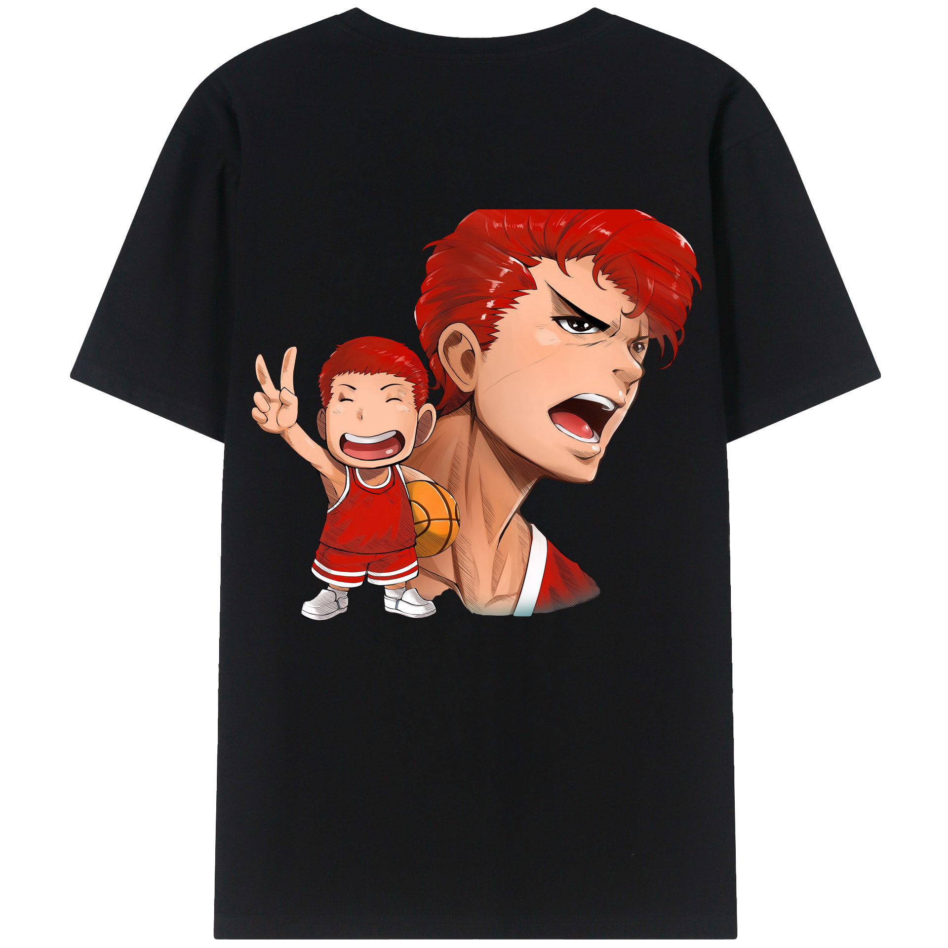 （画像用） SLAM DUNK／スラムダンク 綿100％ メンズ半袖Tシャツ（バックプリント） 通気性