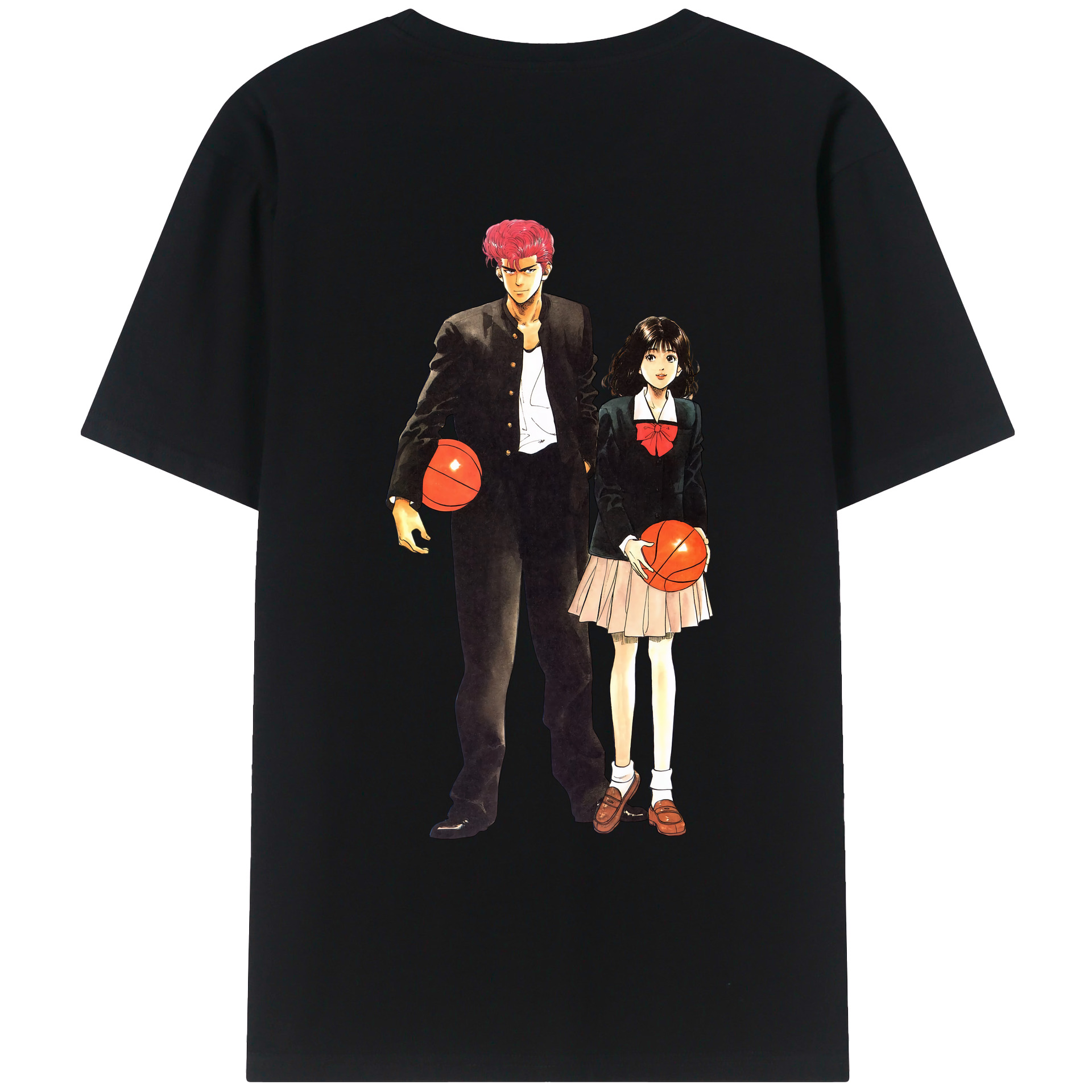 （画像用） SLAM DUNK／スラムダンク 綿100％ メンズ半袖Tシャツ（バックプリント） 通気性