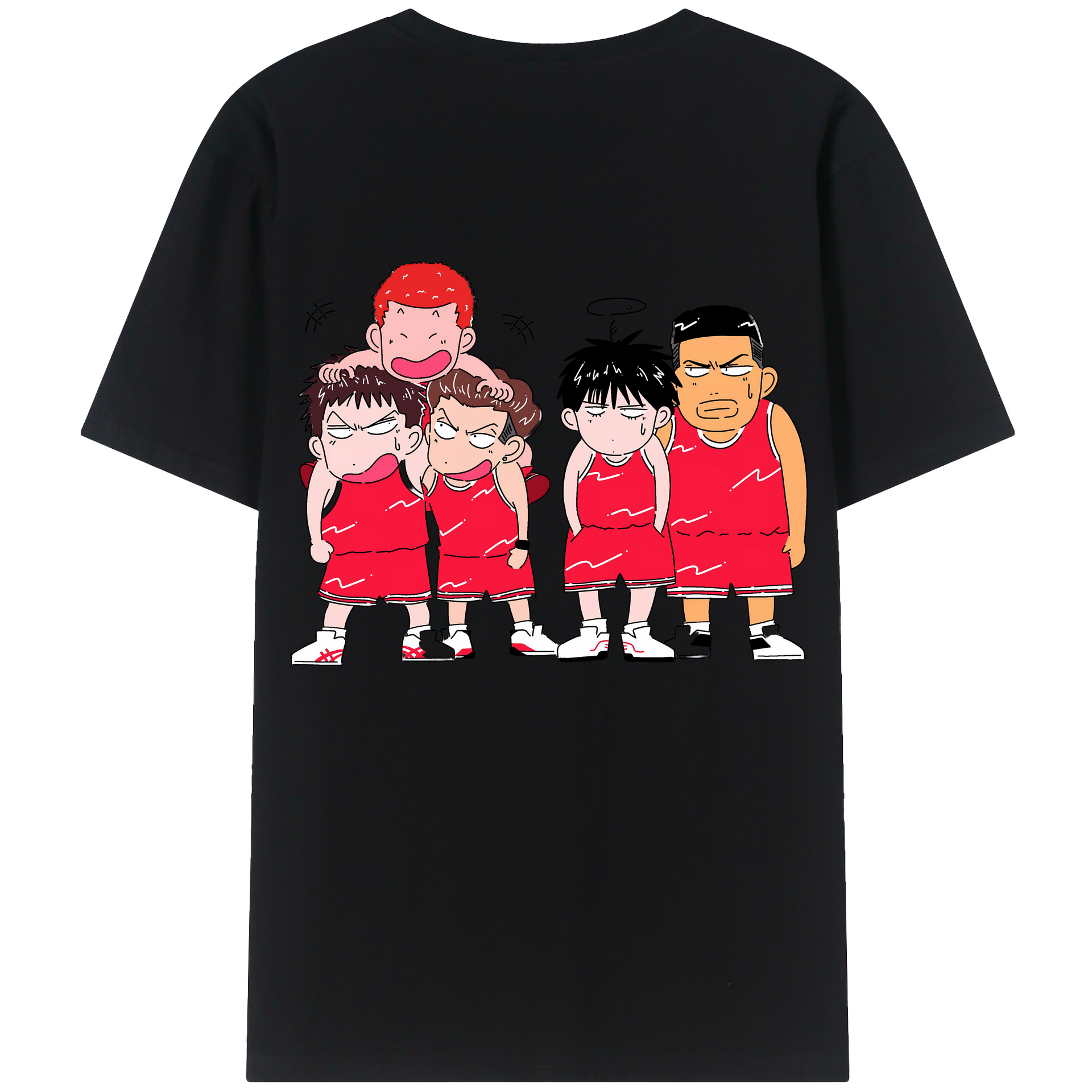 （画像用） SLAM DUNK／スラムダンク 綿100％ メンズ半袖Tシャツ（バックプリント） 通気性