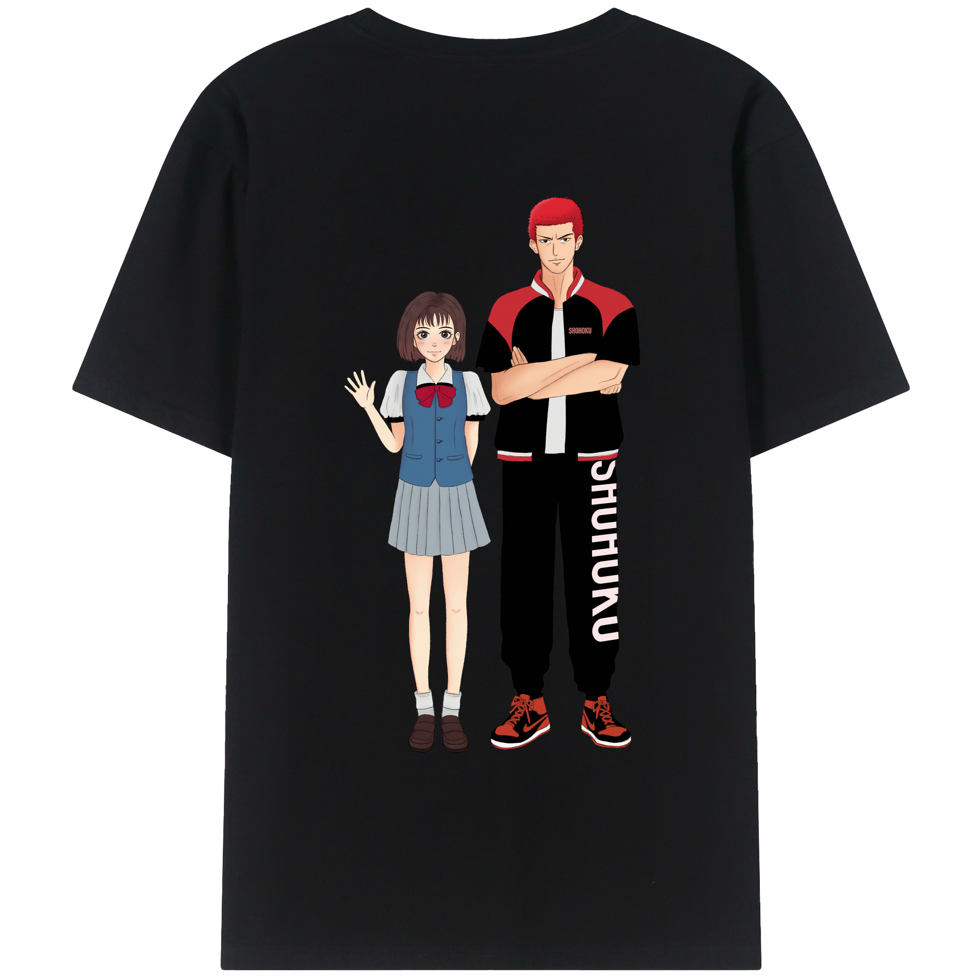 （画像用） SLAM DUNK／スラムダンク 綿100％ メンズ半袖Tシャツ（バックプリント） 通気性