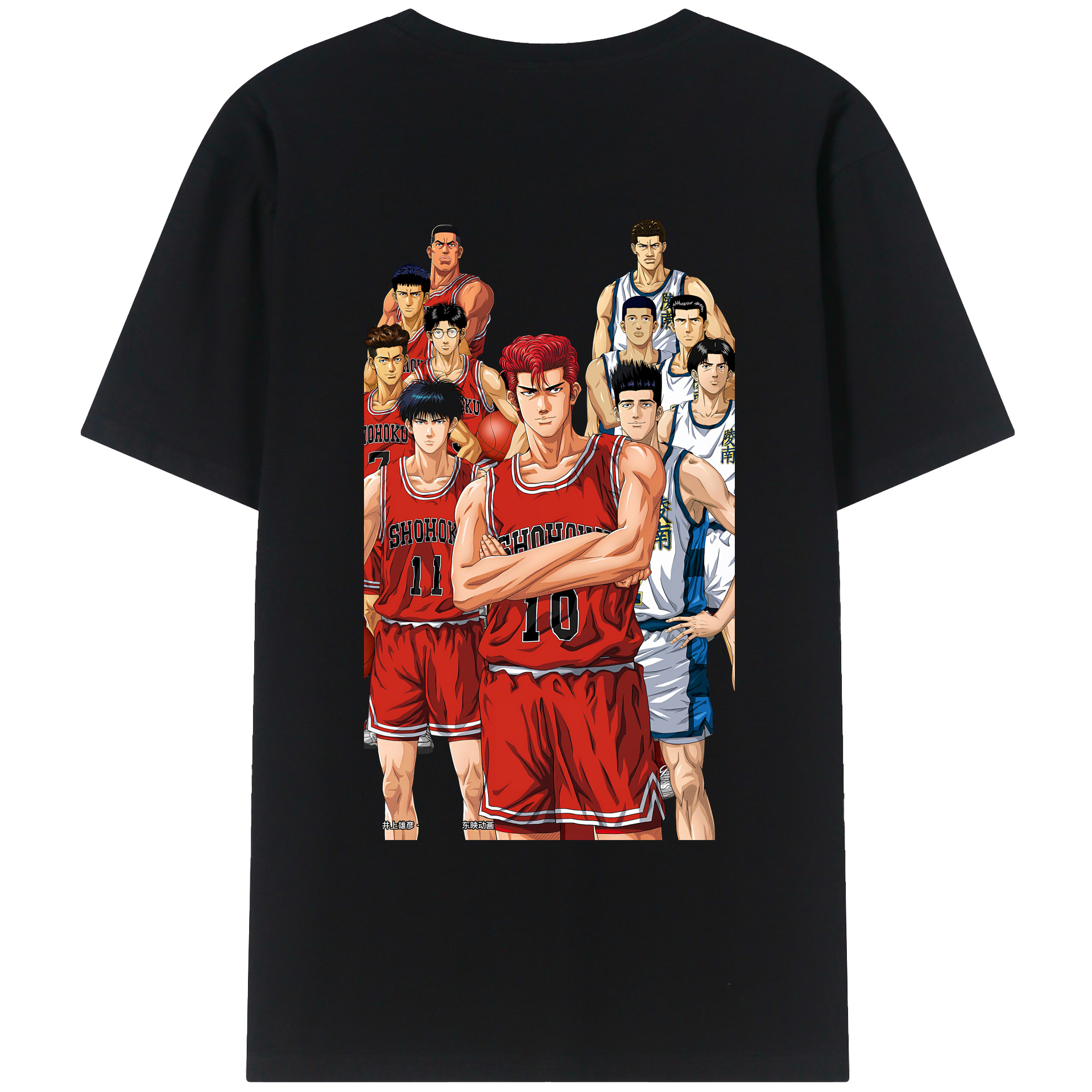（画像用） SLAM DUNK／スラムダンク 綿100％ メンズ半袖Tシャツ（バックプリント） 通気性