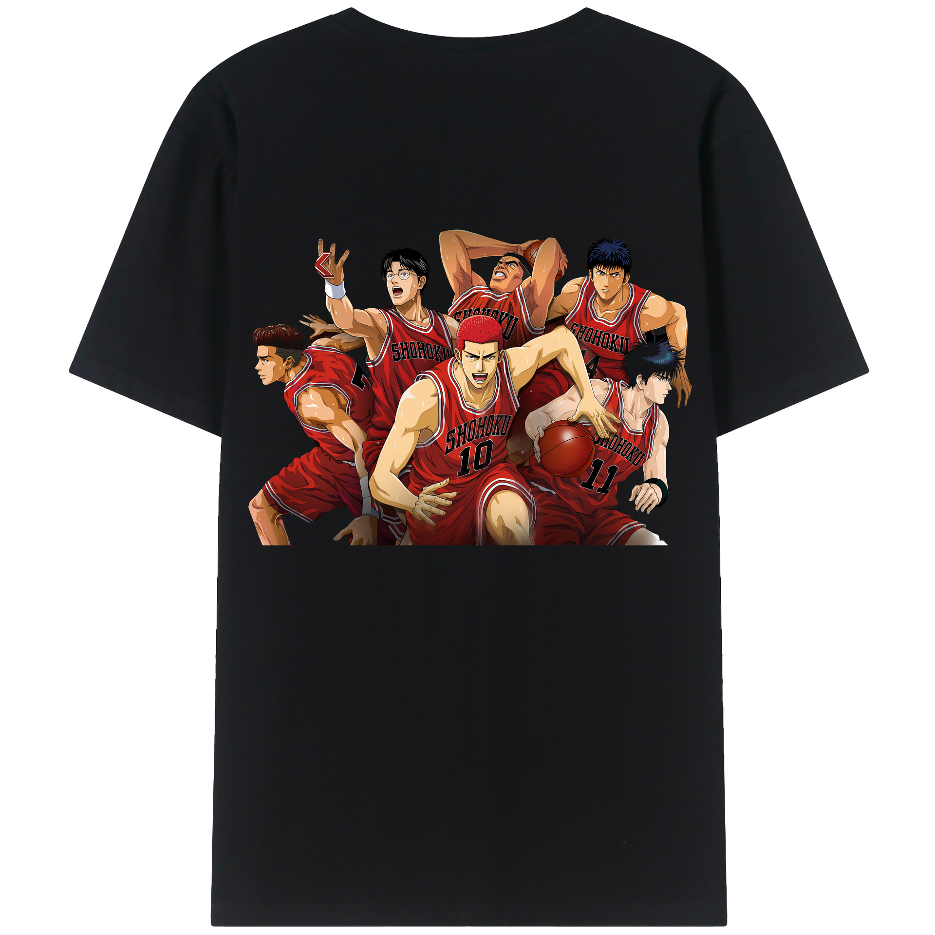 （画像用） SLAM DUNK／スラムダンク 綿100％ メンズ半袖Tシャツ（バックプリント） 通気性