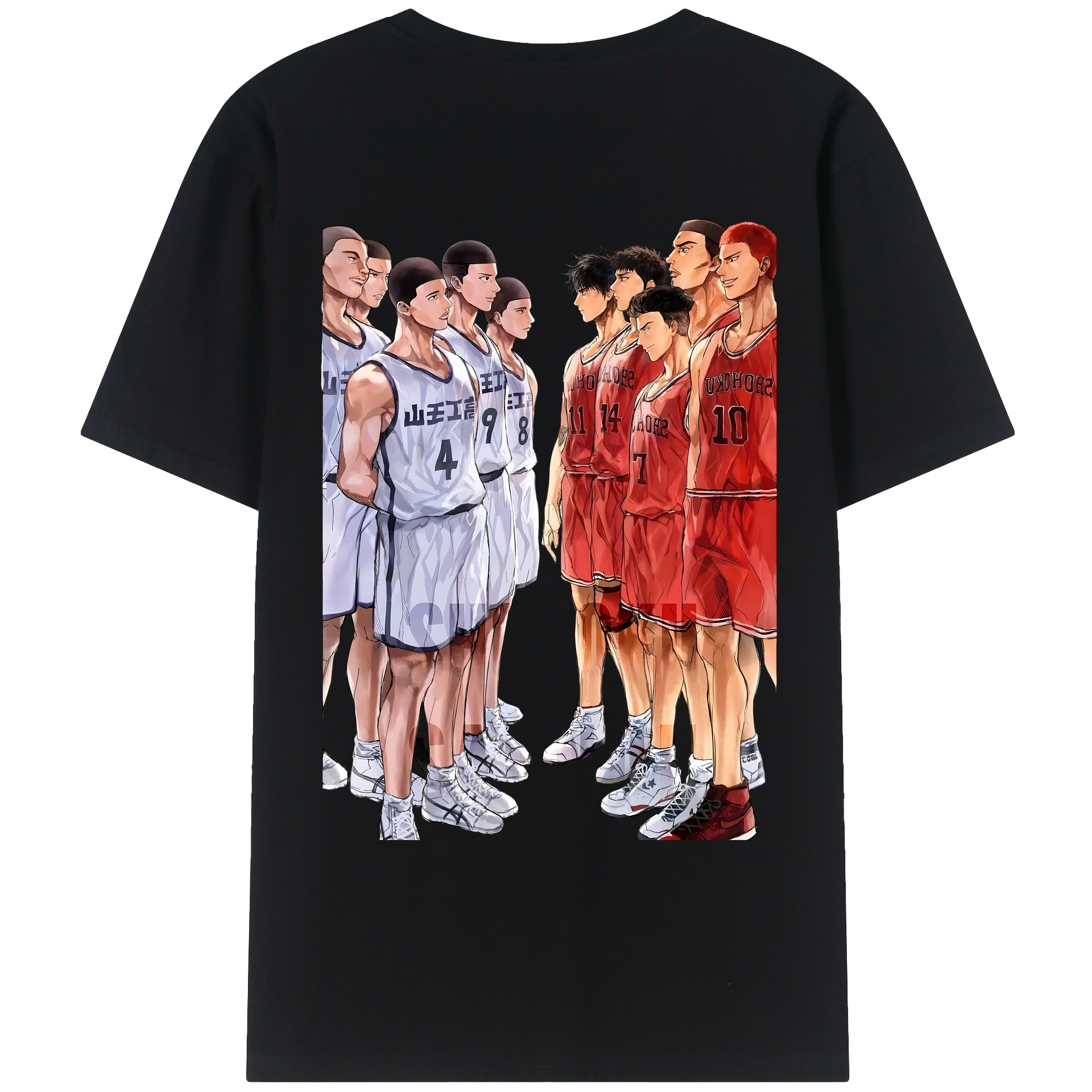 （画像用） SLAM DUNK／スラムダンク 綿100％ メンズ半袖Tシャツ（バックプリント） 通気性