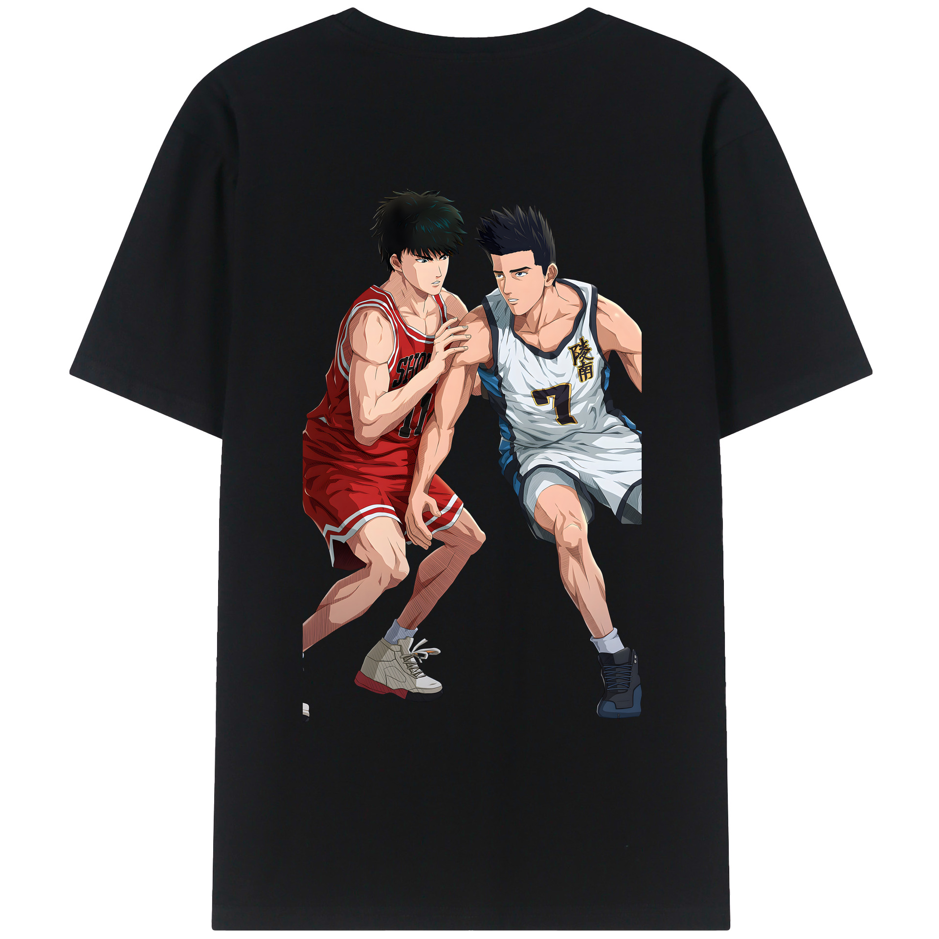 （画像用） SLAM DUNK／スラムダンク 綿100％ メンズ半袖Tシャツ（バックプリント） 通気性