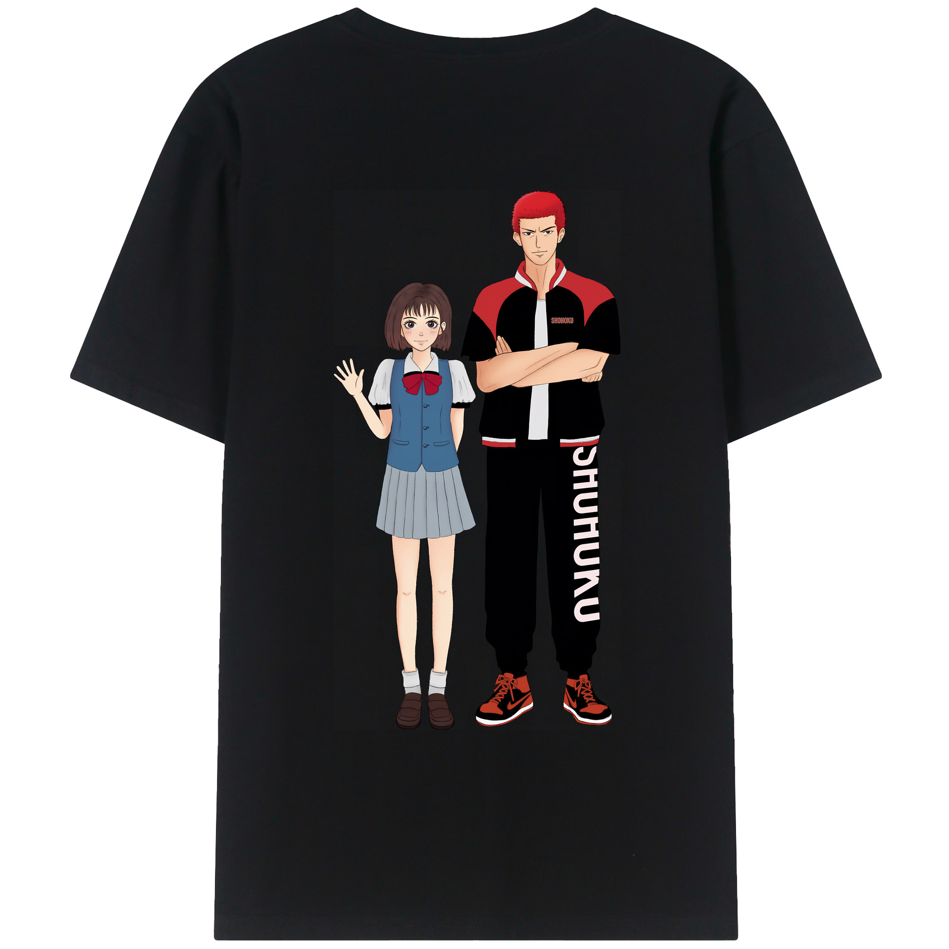 （画像用） SLAM DUNK／スラムダンク 綿100％ メンズ半袖Tシャツ（バックプリント） 通気性