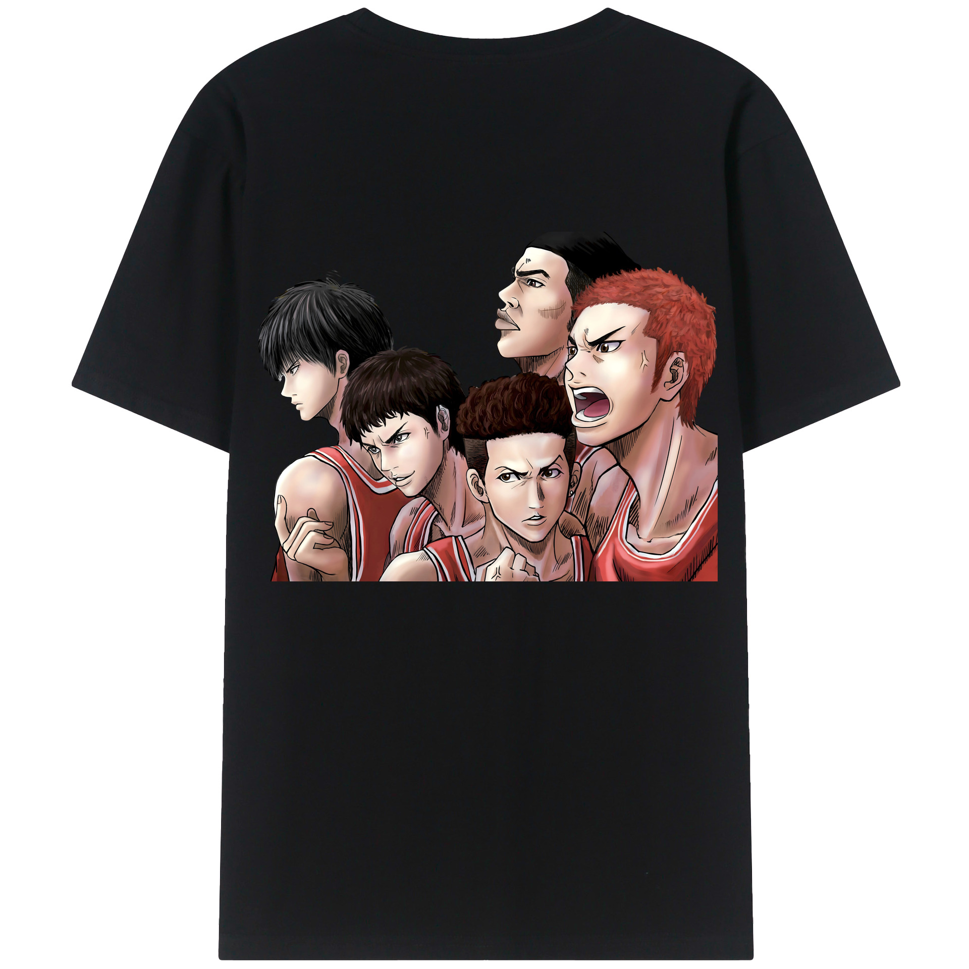 （画像用） SLAM DUNK／スラムダンク 綿100％ メンズ半袖Tシャツ（バックプリント） 通気性