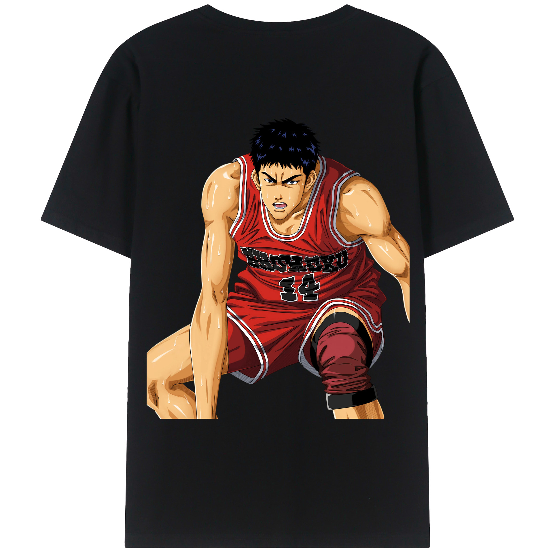 （画像用） SLAM DUNK／スラムダンク 綿100％ メンズ半袖Tシャツ（バックプリント） 通気性