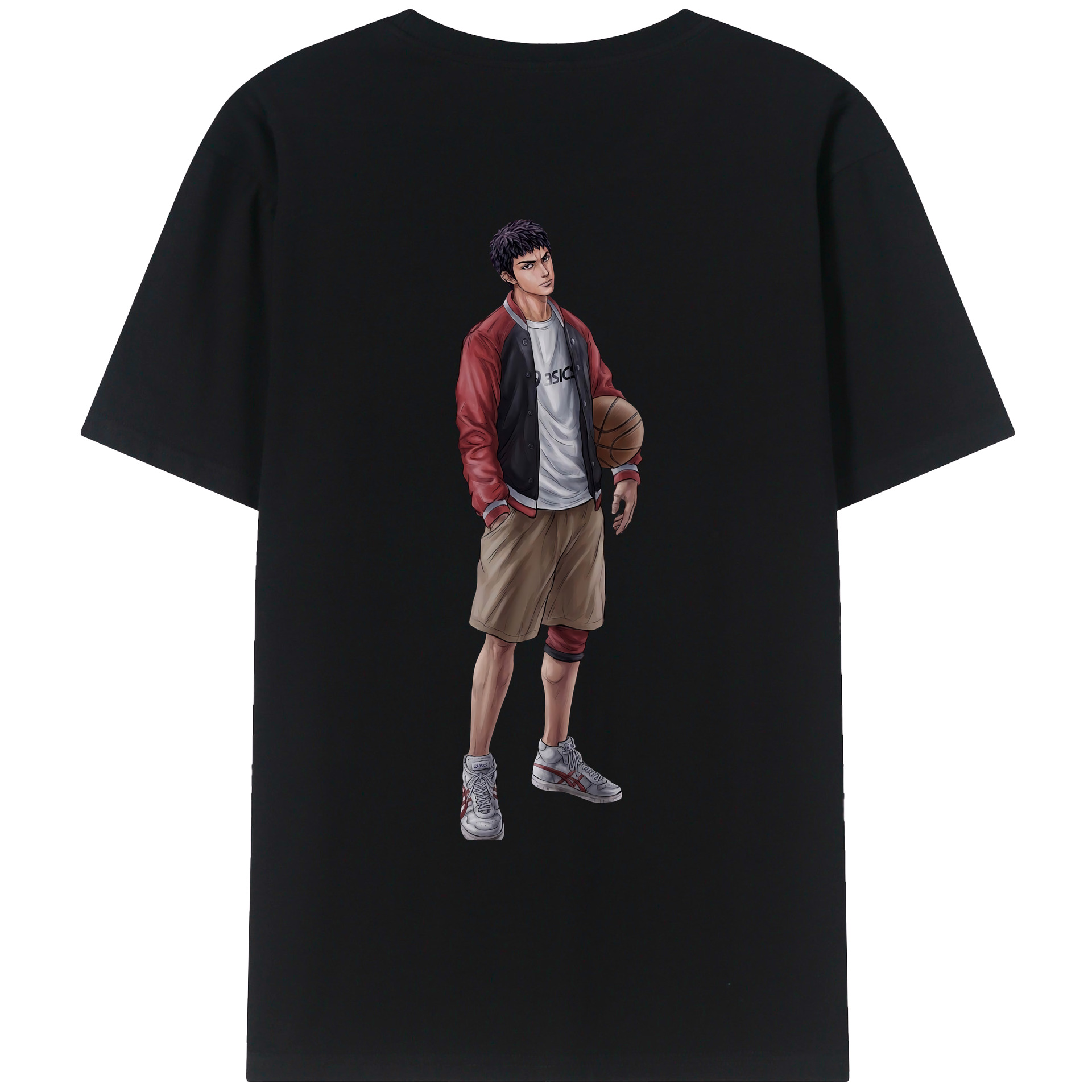（画像用） SLAM DUNK／スラムダンク 綿100％ メンズ半袖Tシャツ（バックプリント） 通気性