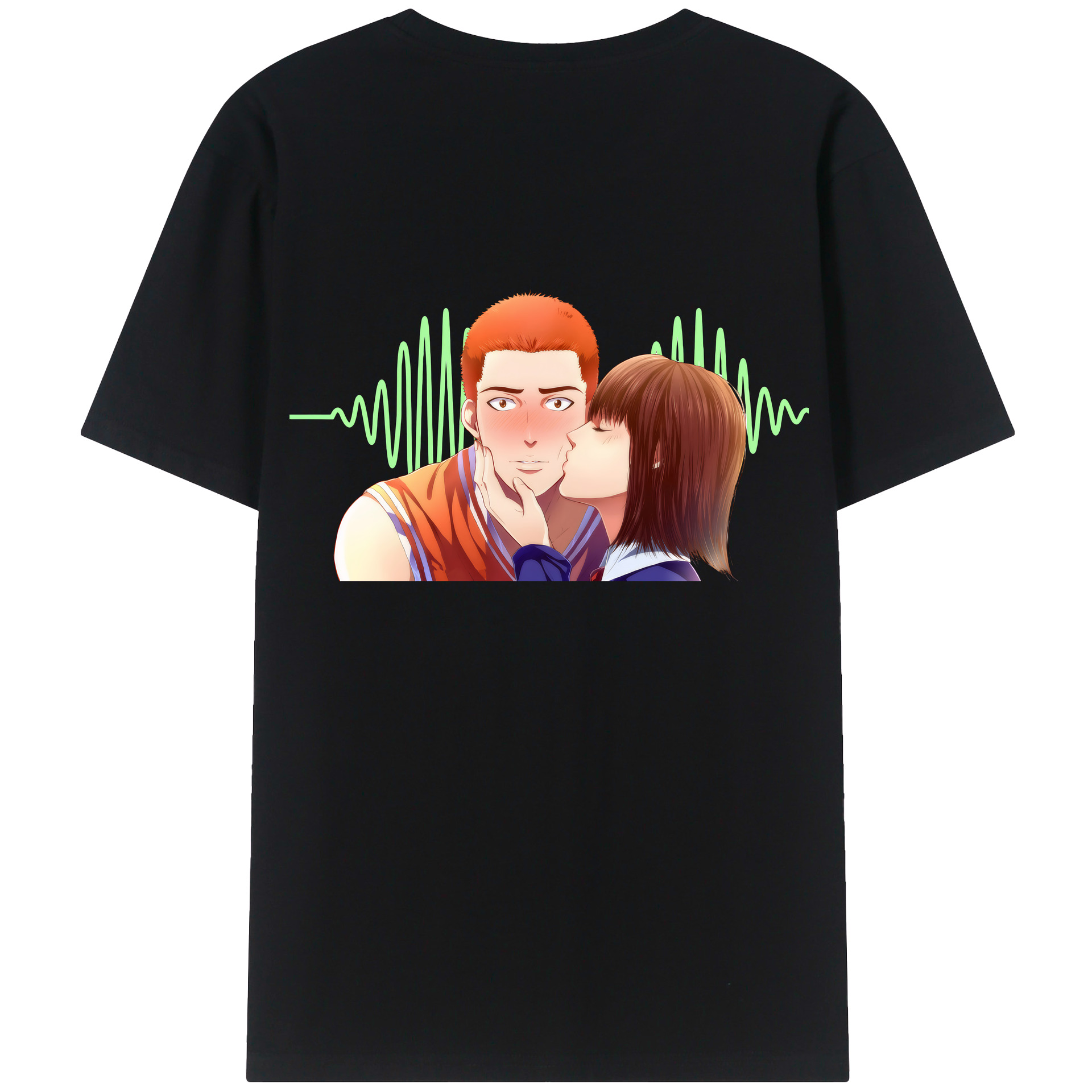 （画像用） SLAM DUNK／スラムダンク 綿100％ メンズ半袖Tシャツ（バックプリント） 通気性