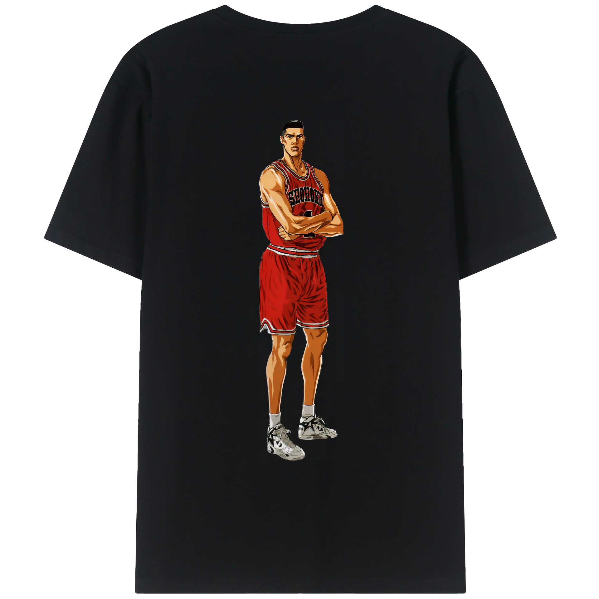（画像用） SLAM DUNK／スラムダンク 綿100％ メンズ半袖Tシャツ（バックプリント） 通気性