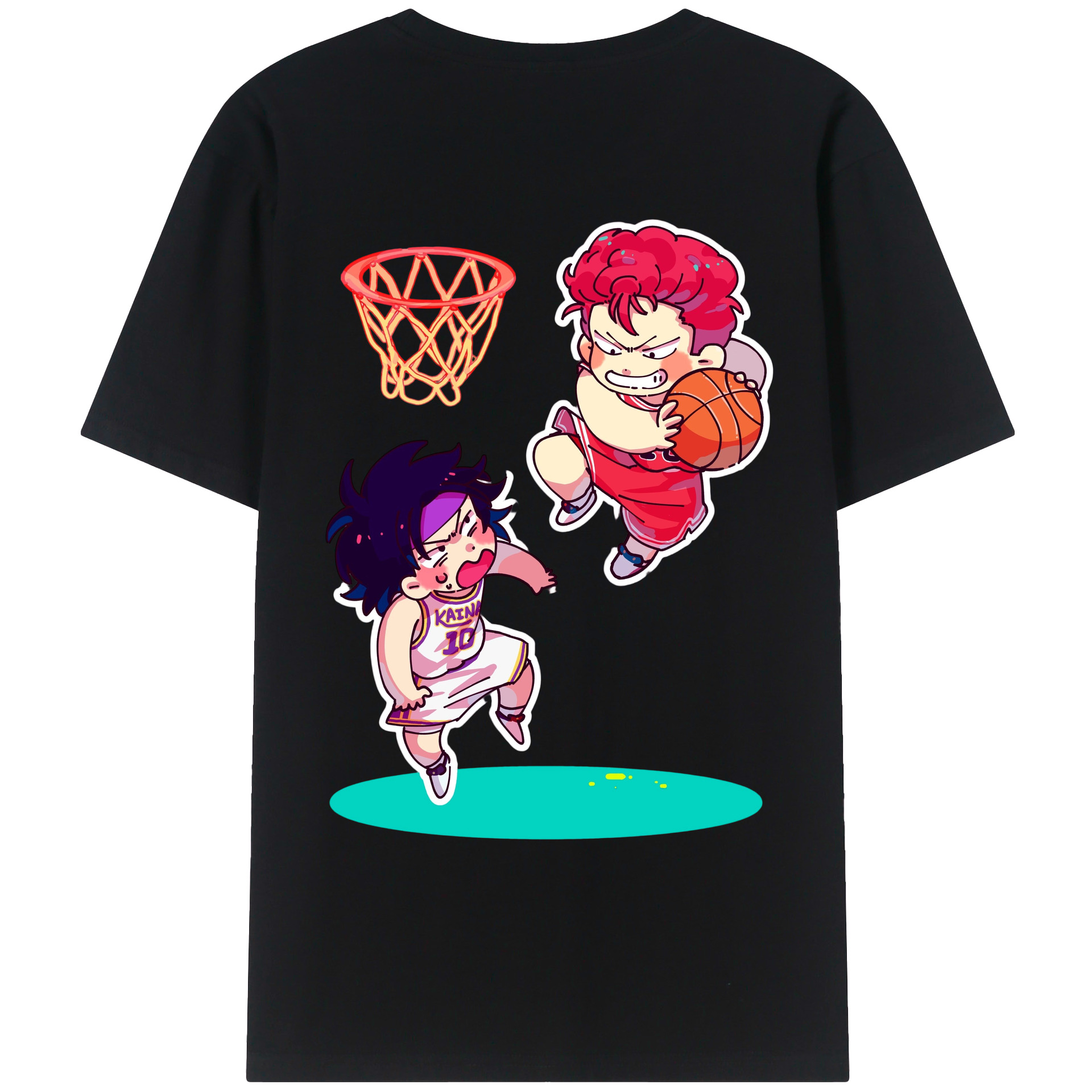 （画像用） SLAM DUNK／スラムダンク 綿100％ メンズ半袖Tシャツ（バックプリント） 通気性
