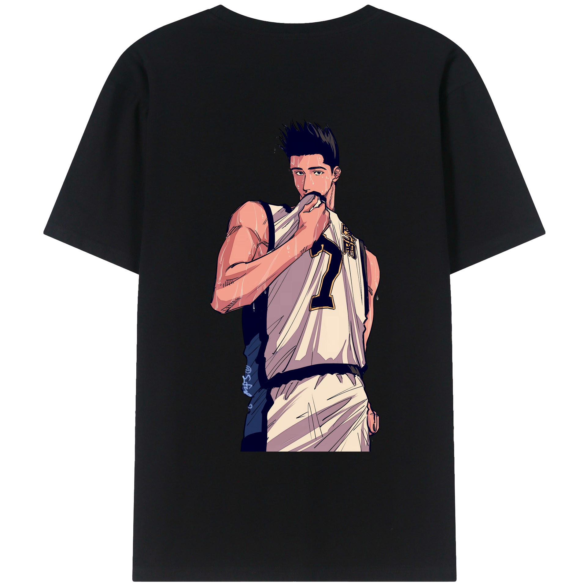 （画像用） SLAM DUNK／スラムダンク 綿100％ メンズ半袖Tシャツ（バックプリント） 通気性