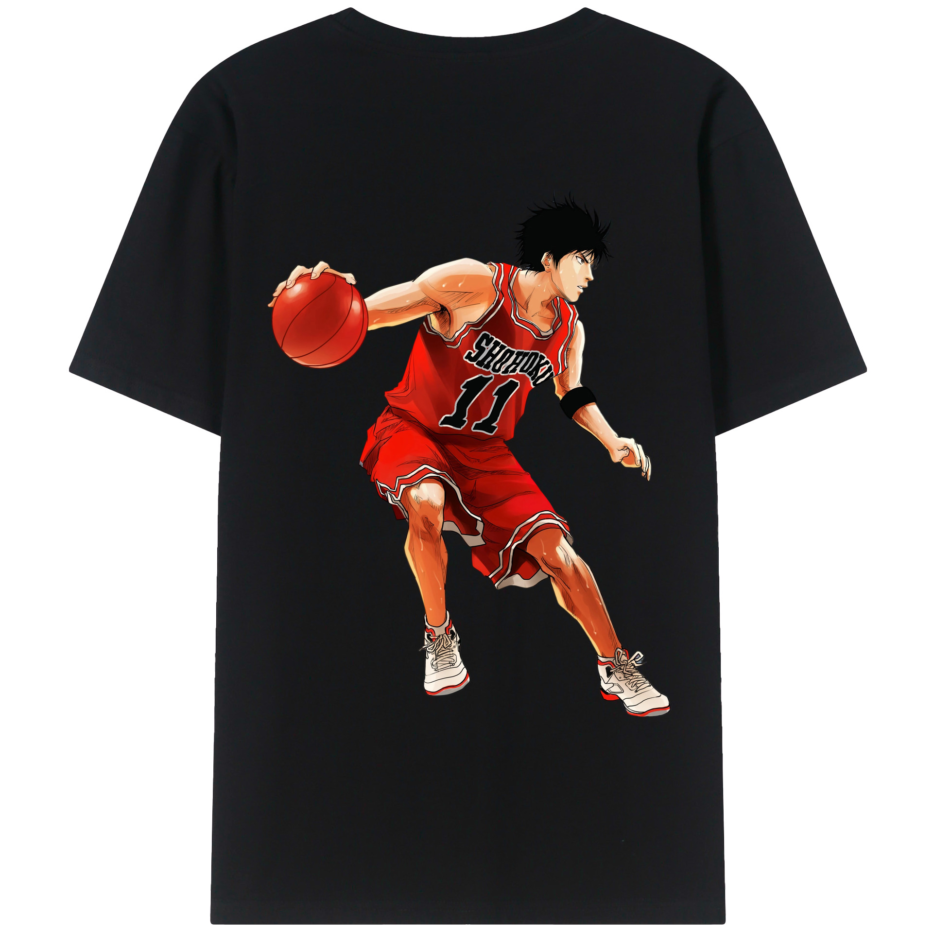 （画像用） SLAM DUNK／スラムダンク 綿100％ メンズ半袖Tシャツ（バックプリント） 通気性