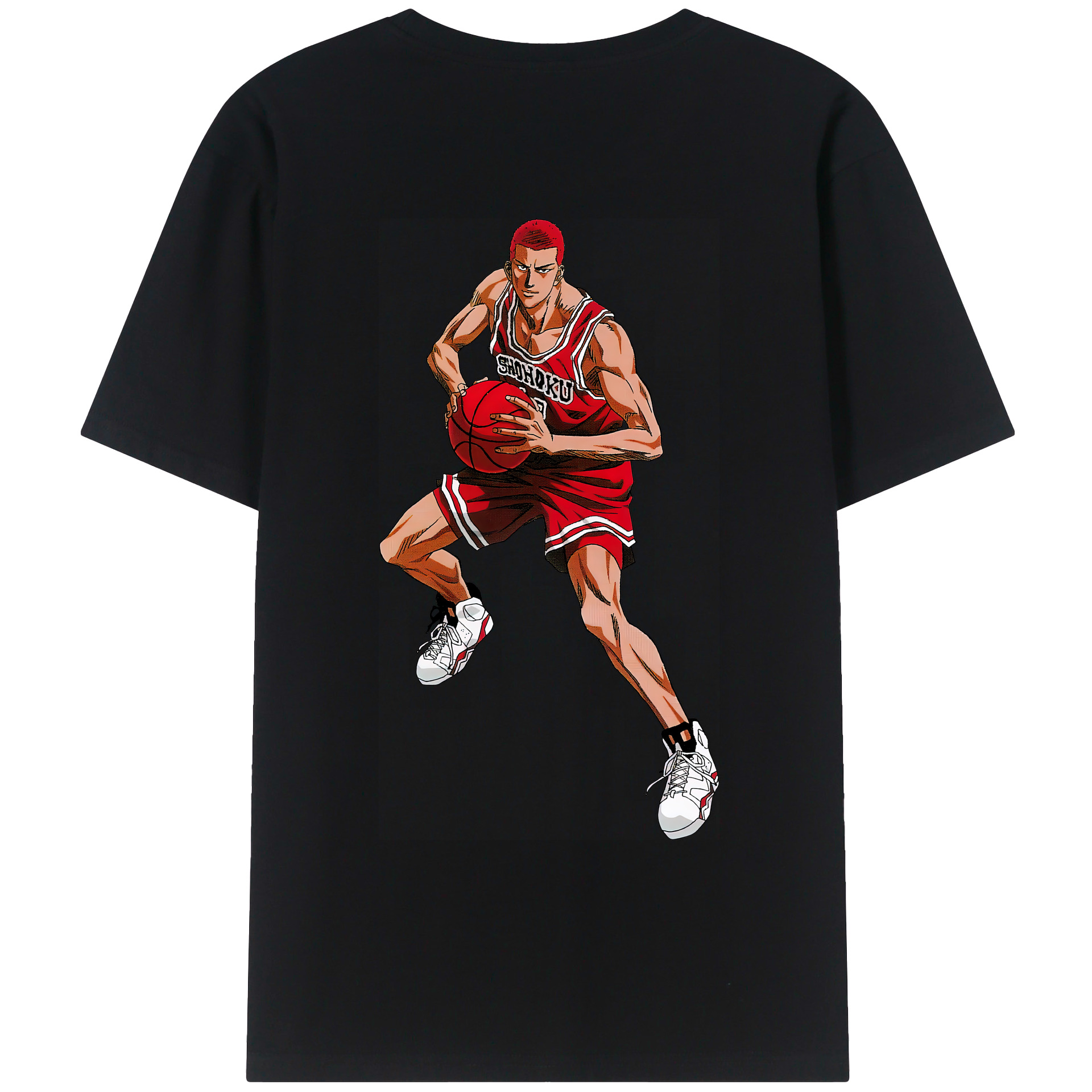 （画像用） SLAM DUNK／スラムダンク 綿100％ メンズ半袖Tシャツ（バックプリント） 通気性