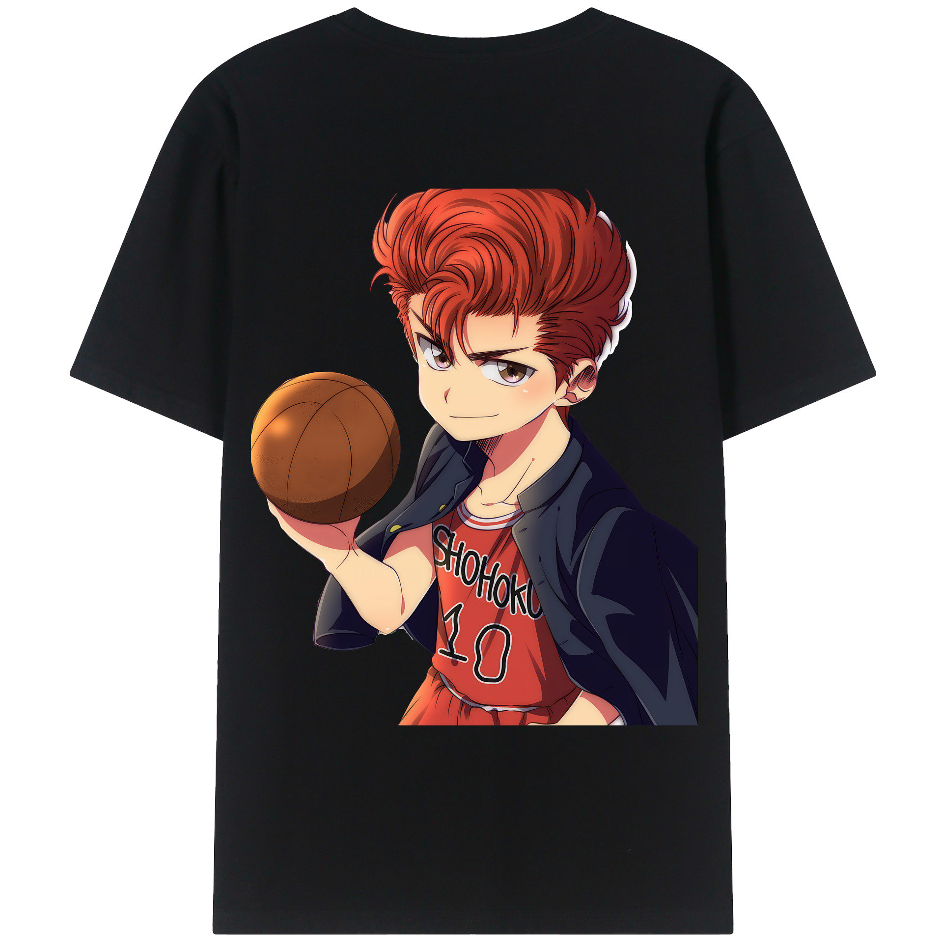 （画像用） SLAM DUNK／スラムダンク 綿100％ メンズ半袖Tシャツ（バックプリント） 通気性