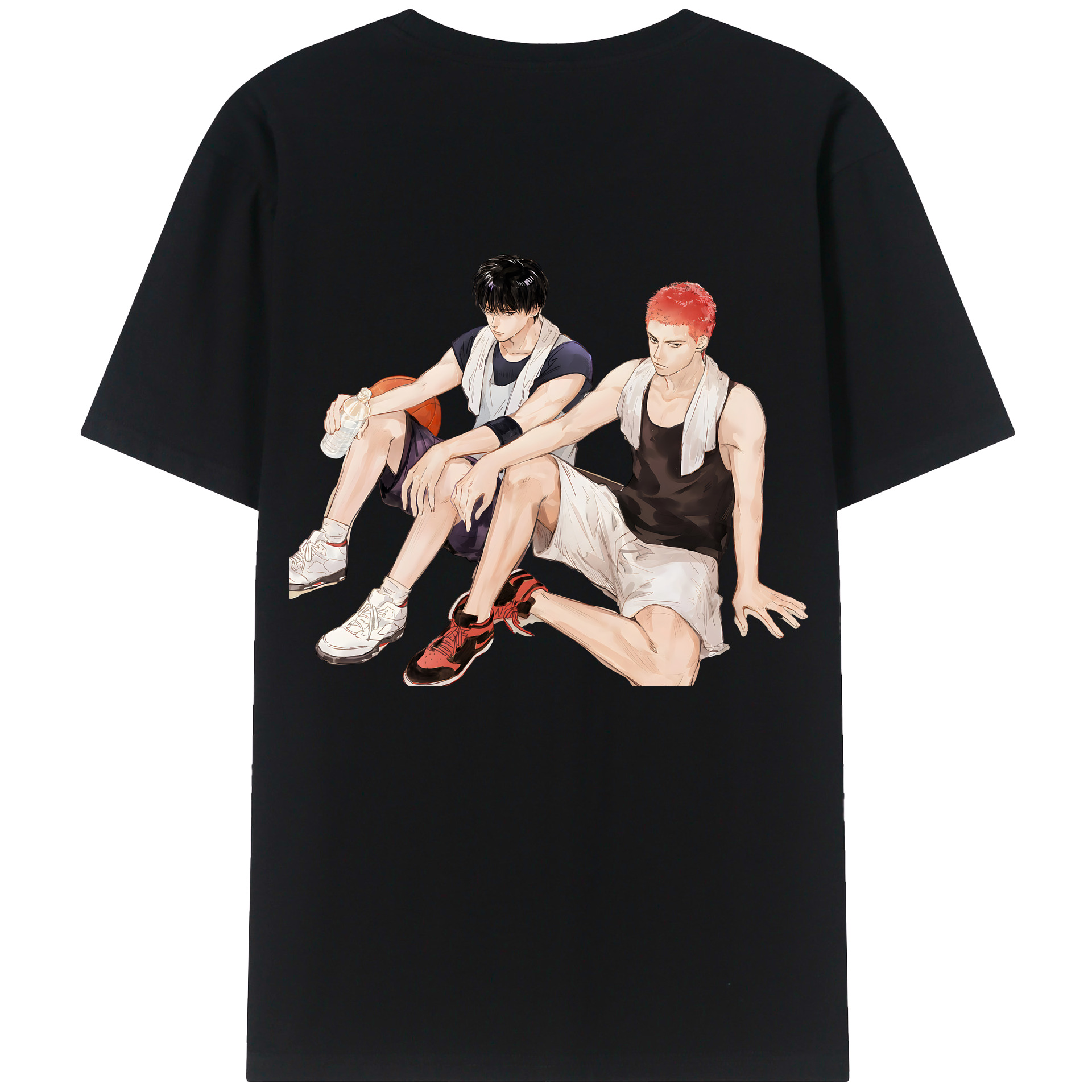 （画像用） SLAM DUNK／スラムダンク 綿100％ メンズ半袖Tシャツ（バックプリント） 通気性