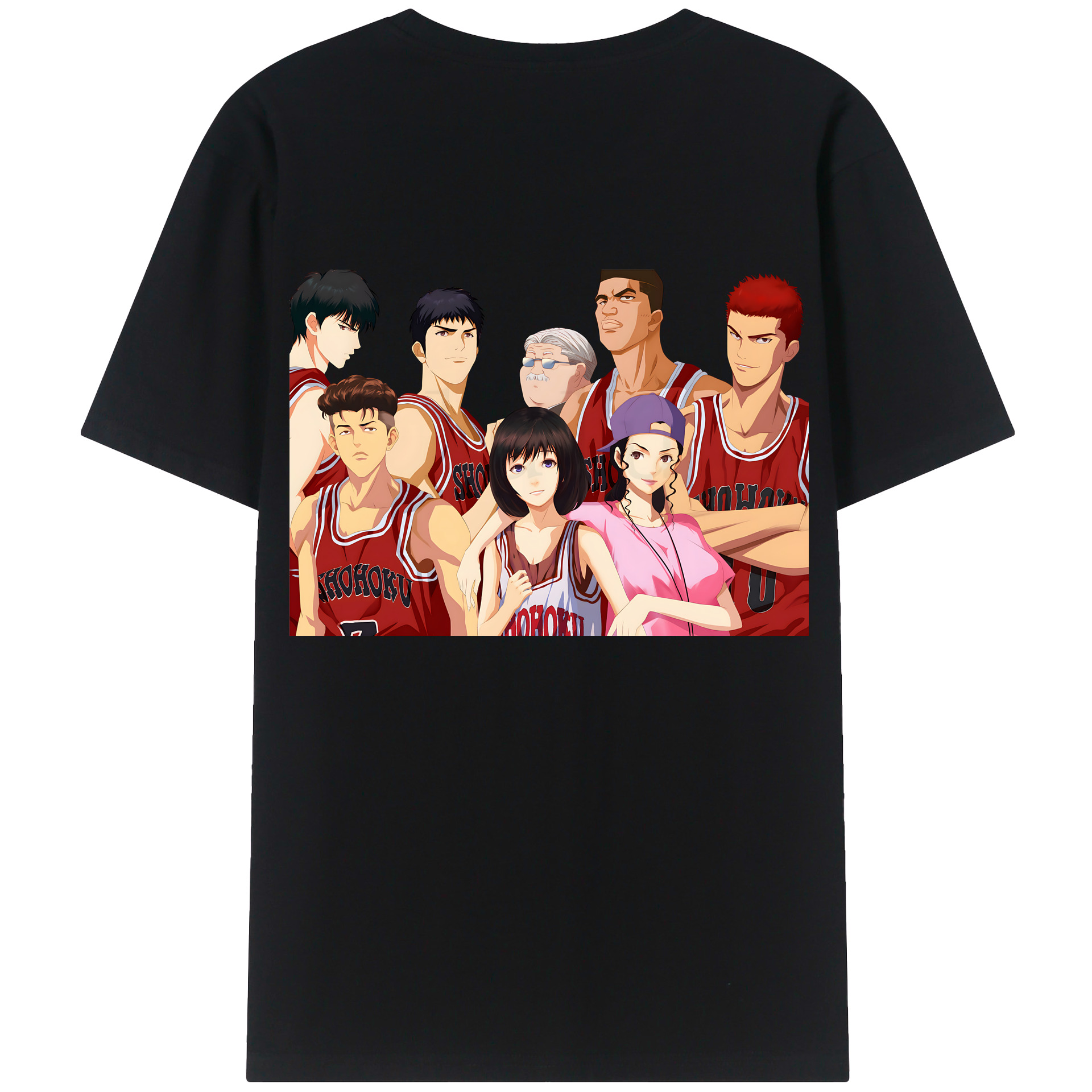 （画像用） SLAM DUNK／スラムダンク 綿100％ メンズ半袖Tシャツ（バックプリント） 通気性