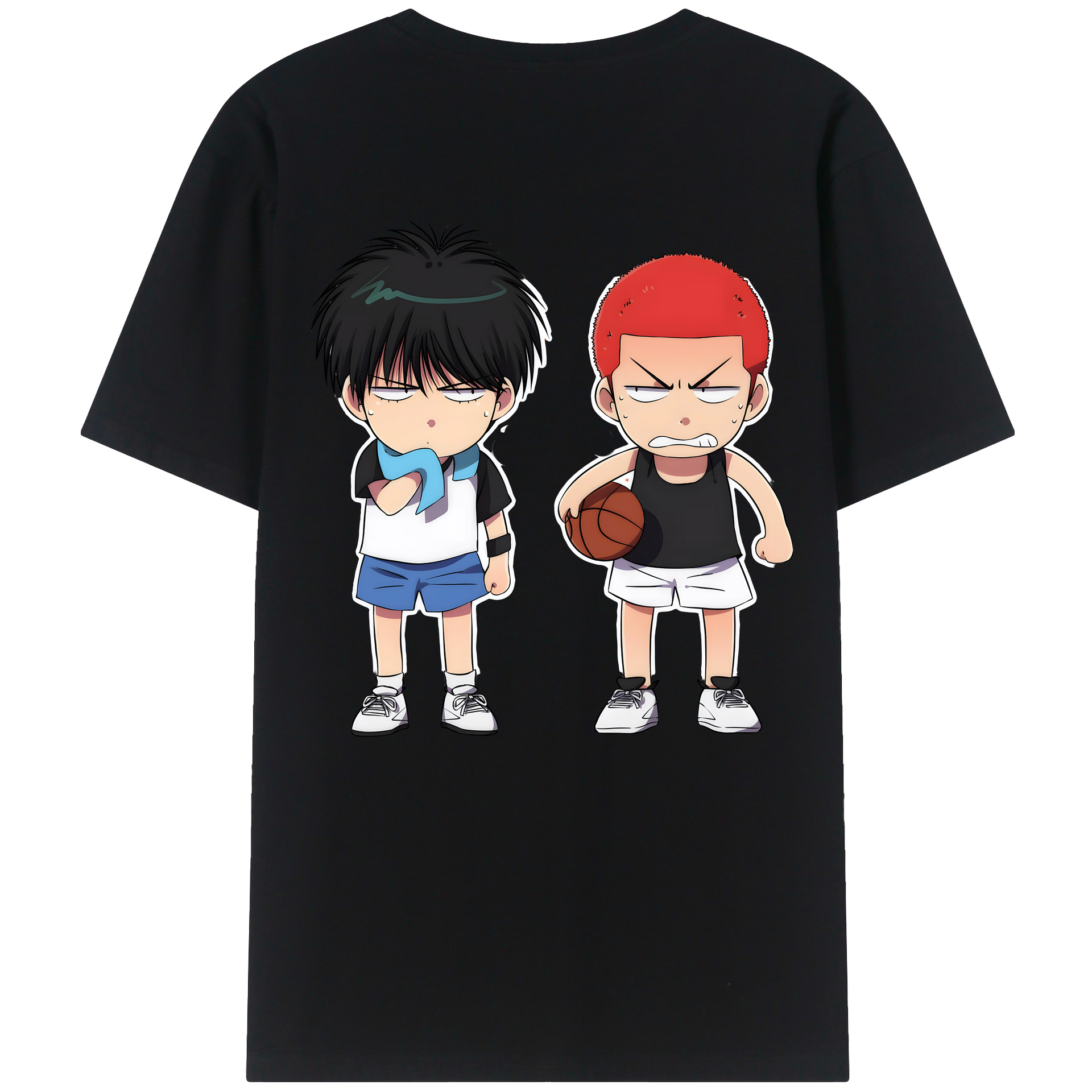 （画像用） SLAM DUNK／スラムダンク 綿100％ メンズ半袖Tシャツ（バックプリント） 通気性