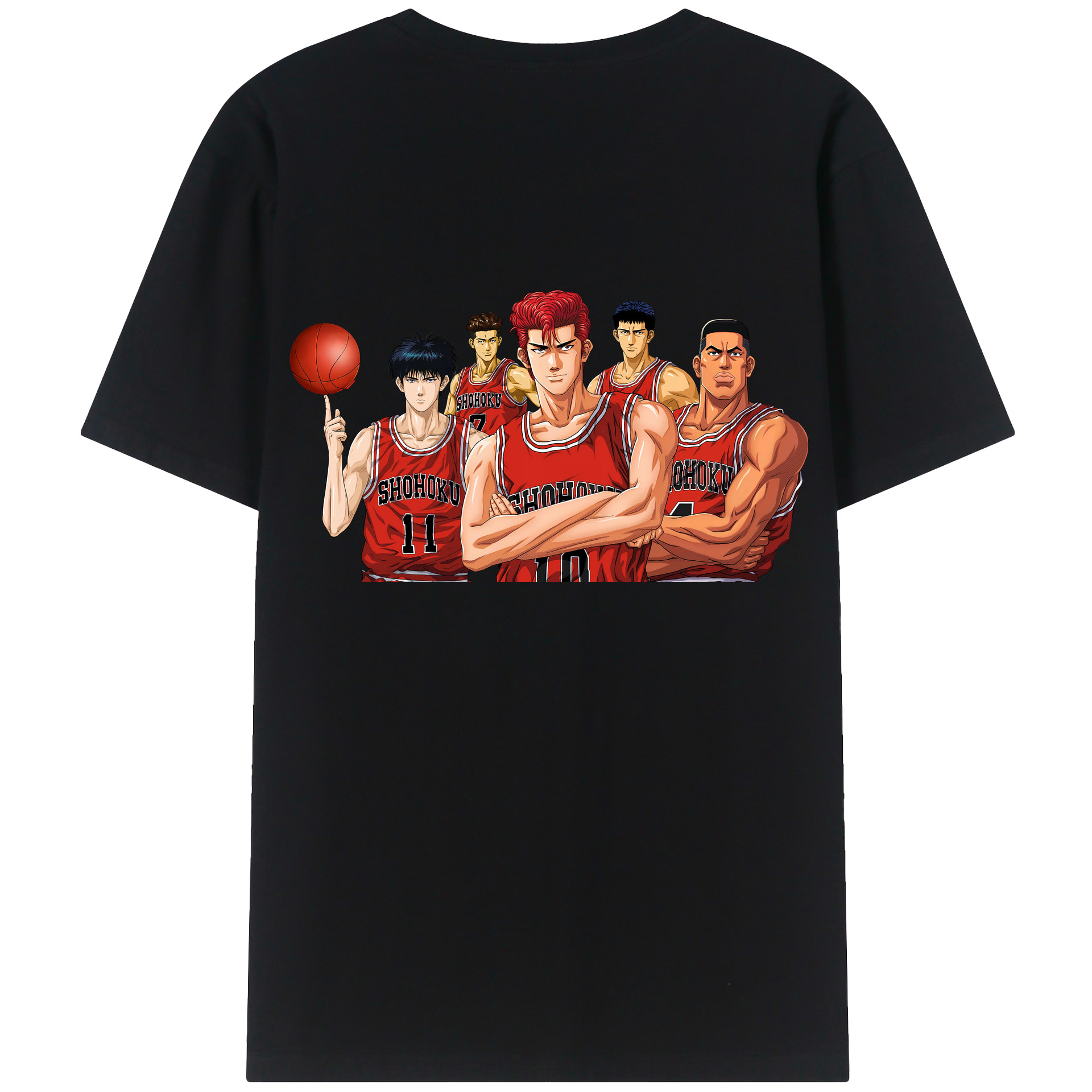 （画像用） SLAM DUNK／スラムダンク 綿100％ メンズ半袖Tシャツ（バックプリント） 通気性