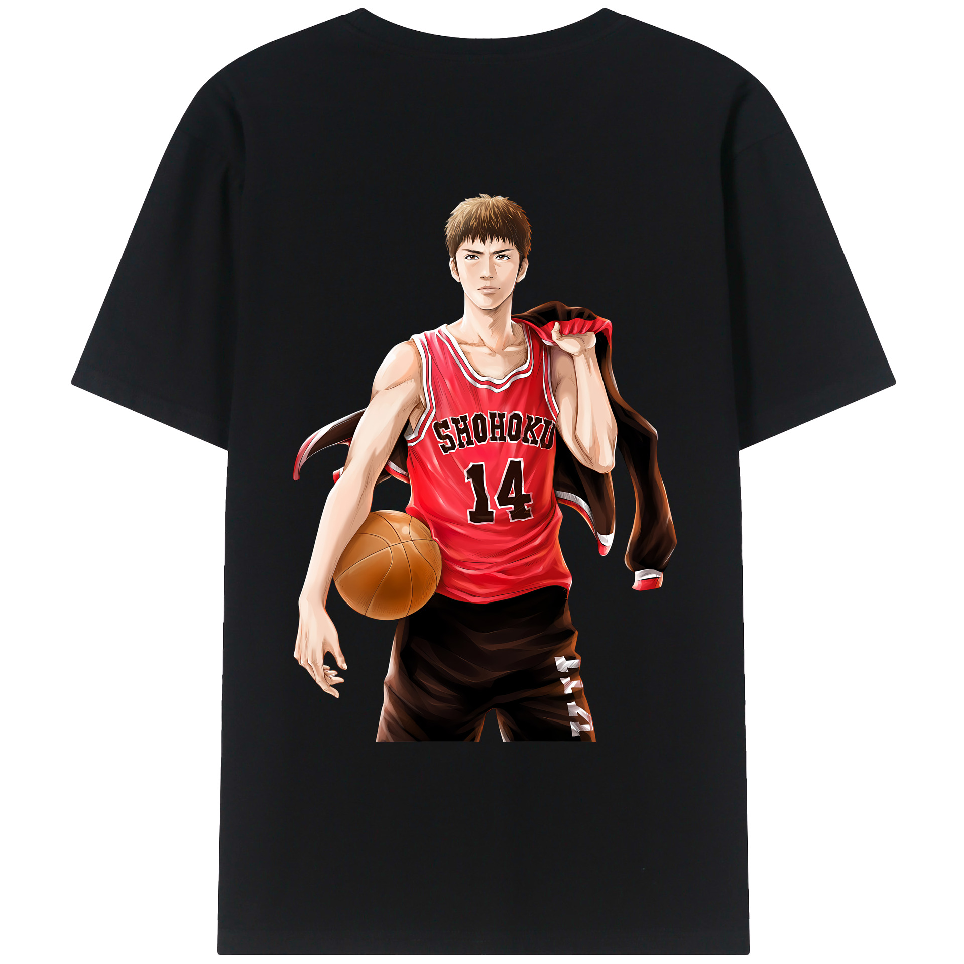 （画像用） SLAM DUNK／スラムダンク 綿100％ メンズ半袖Tシャツ（バックプリント） 通気性